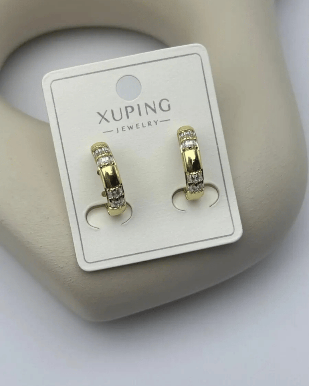 Xuping Gold Taşlı Halka Küpe - 25-xpkp129