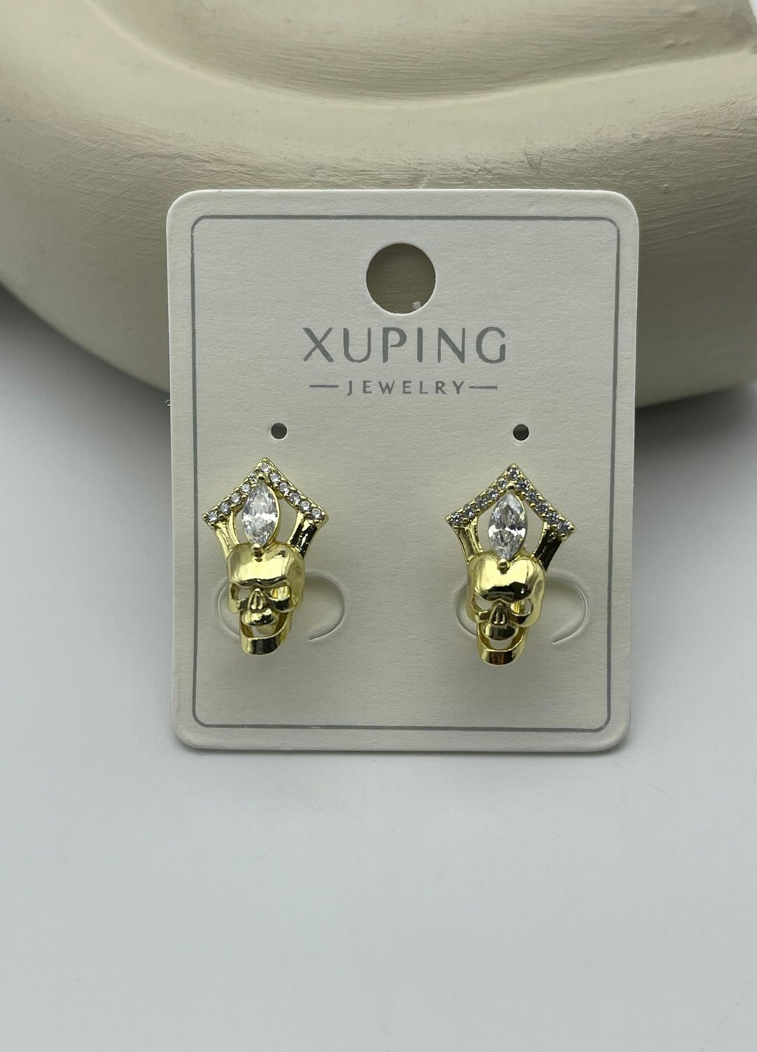 Xuping Gold Taşlı Kuru Kafa Küpe - 25xpkp377