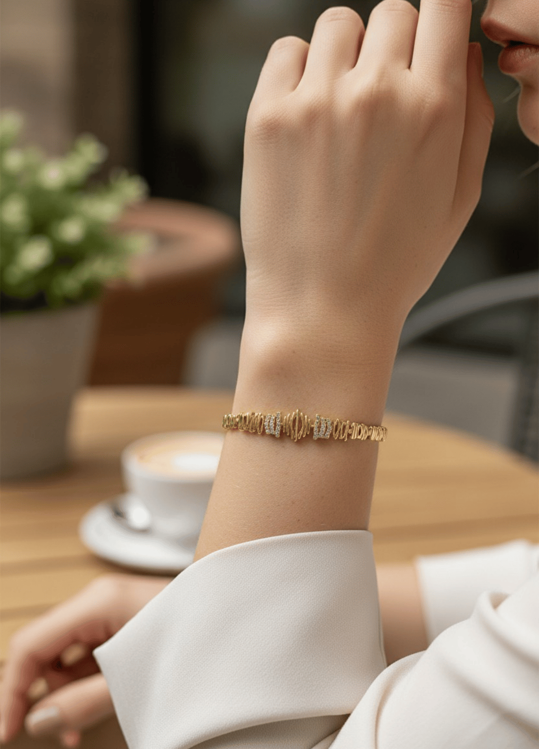 Xuping Gold Taşlı Nova Dalga Bileklik Bileklik - 26xpb38