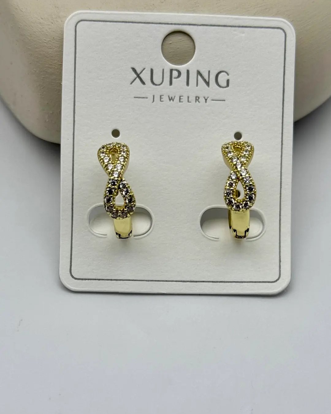 Xuping Gold Taşlı Sonsuzluk Küpe - 25-xpkp225
