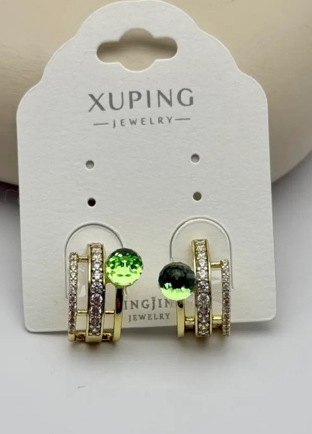 Xuping Gold Yeşil Taşlı Küpe - 25xpkp258-01