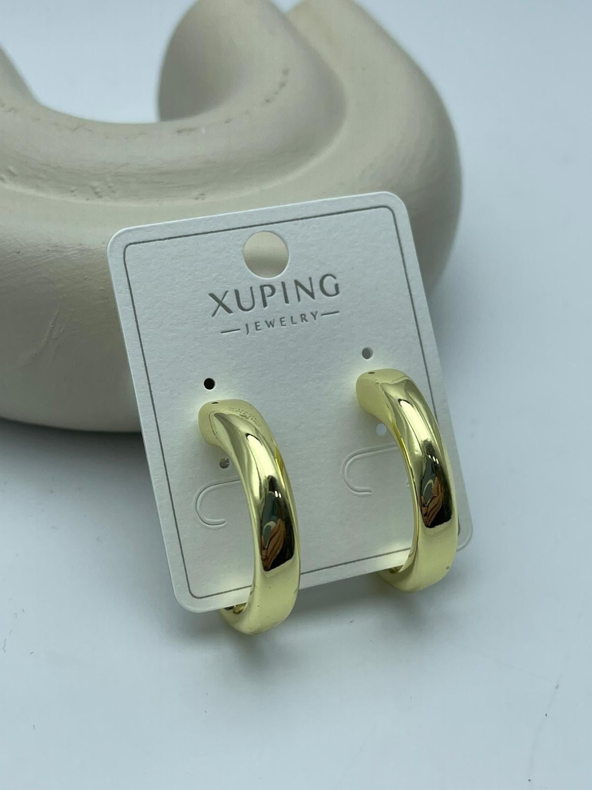 Xuping Kalın Yarım Halka Gold Çelik Küpe - 26xpkp26