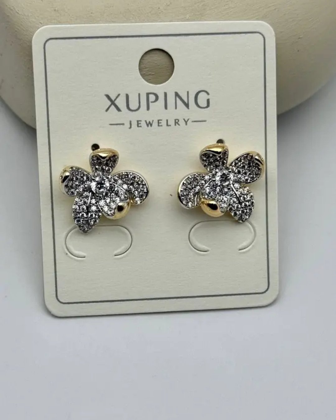 Xuping Rose Taşlı Çiçek Küpe - 25-xpkp278