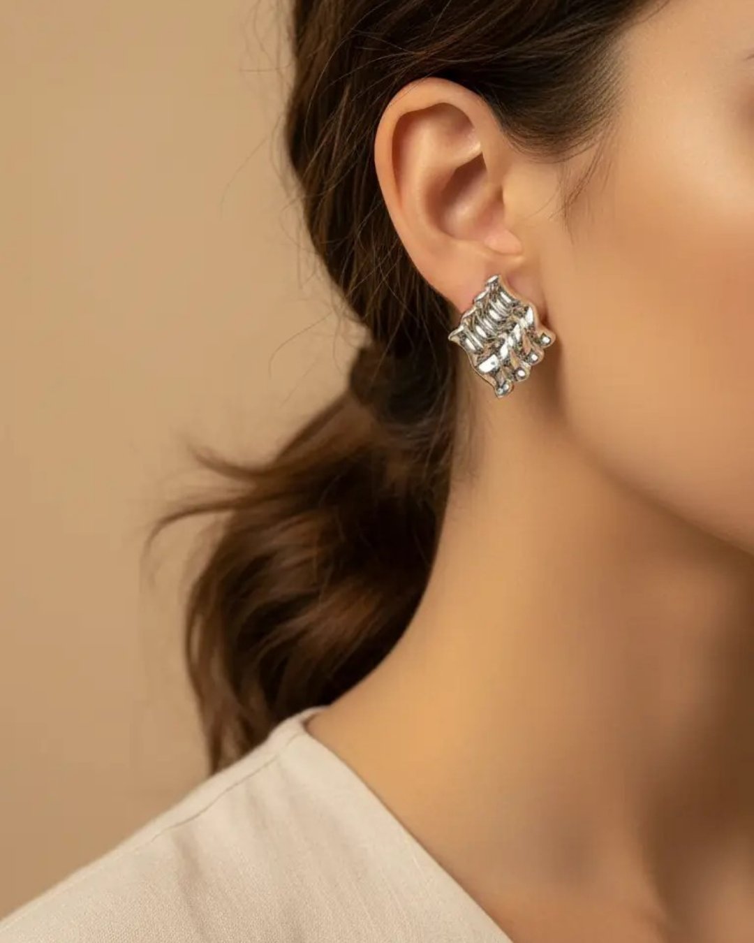 Xuping Silver Tırtık Desen Küpe - 25-xpkp227