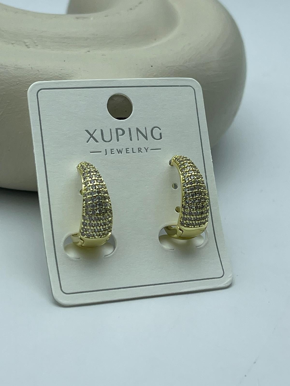 Xuping Taş Detaylı Gold Çelik Küpe - 26xpkp56