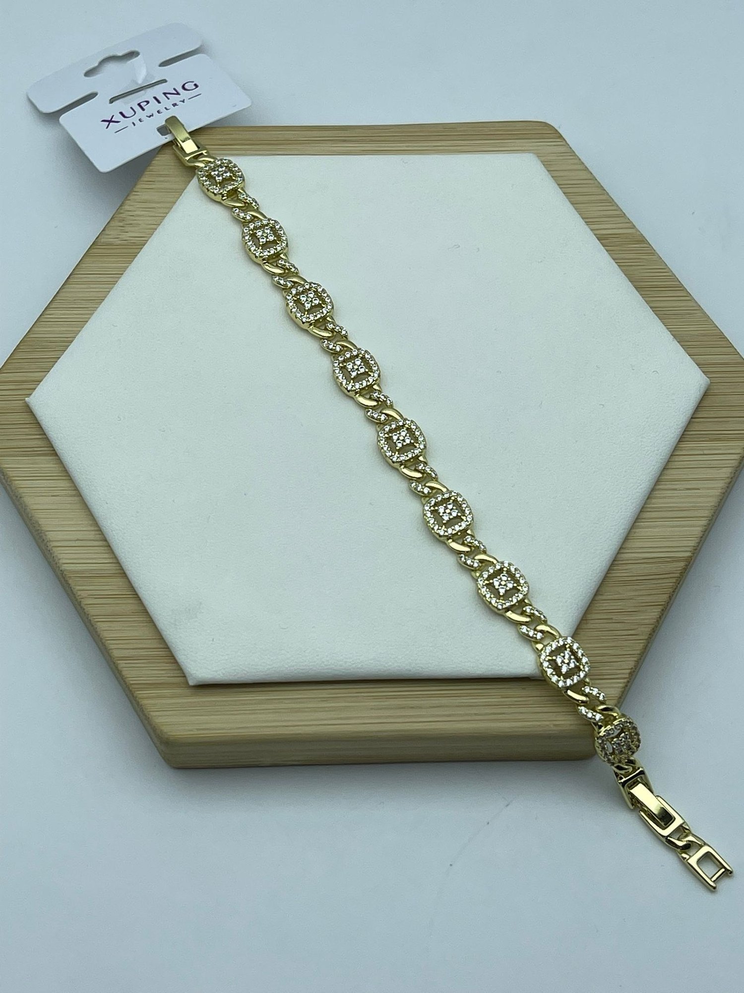 Xuping Taşlı Geometrik Link Bileklik - 26xpb56