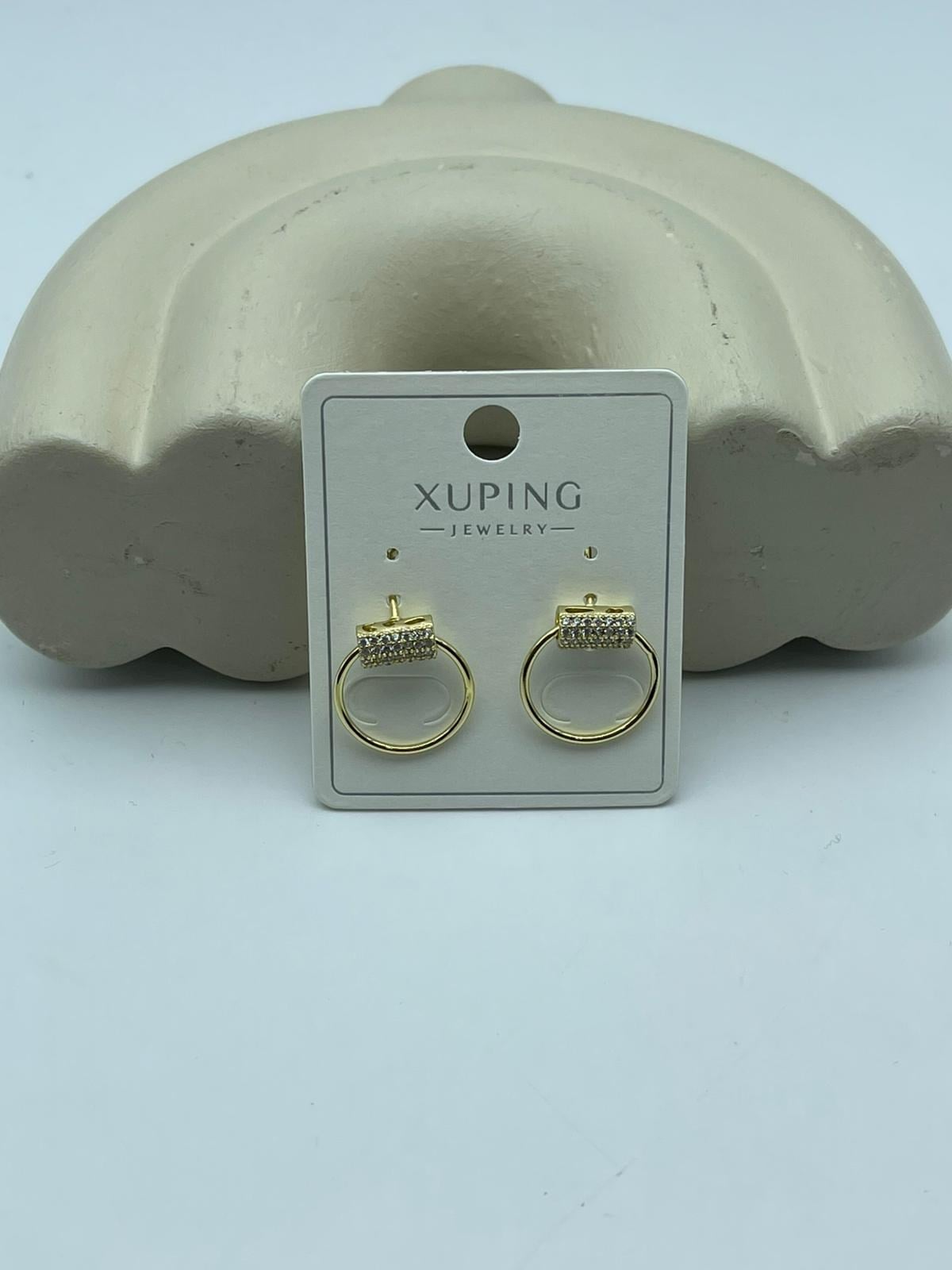 Xuping Taşlı Gold Çelik Küpe - 26xpkp15