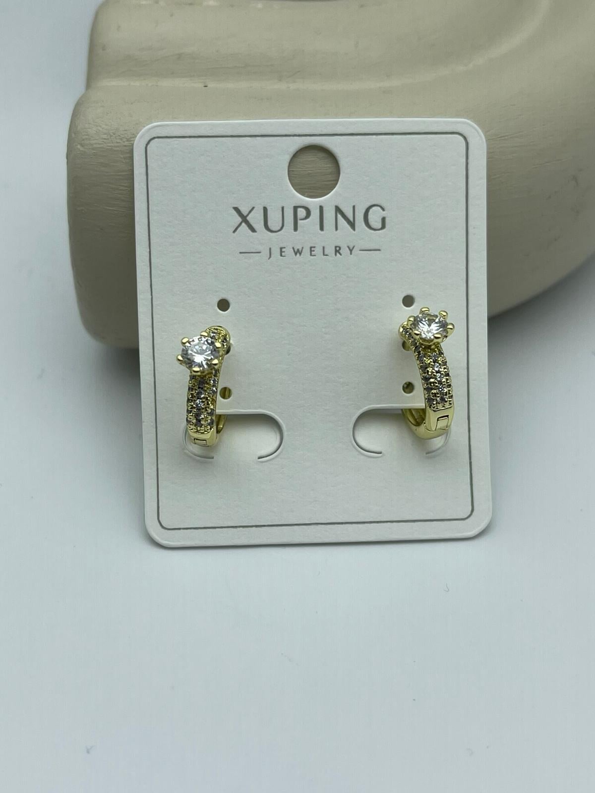 XUPING Tektaş Detaylı Gold Küpe - 25xpkp379
