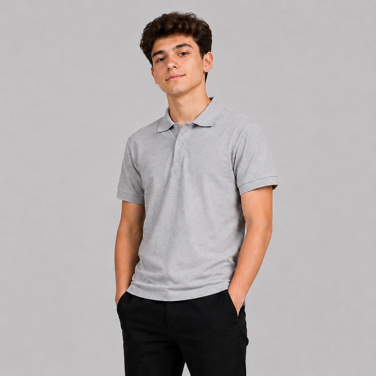 LİSE KISA KOL OKUL LAKOS TSHİRT S-M-L-XL Gri