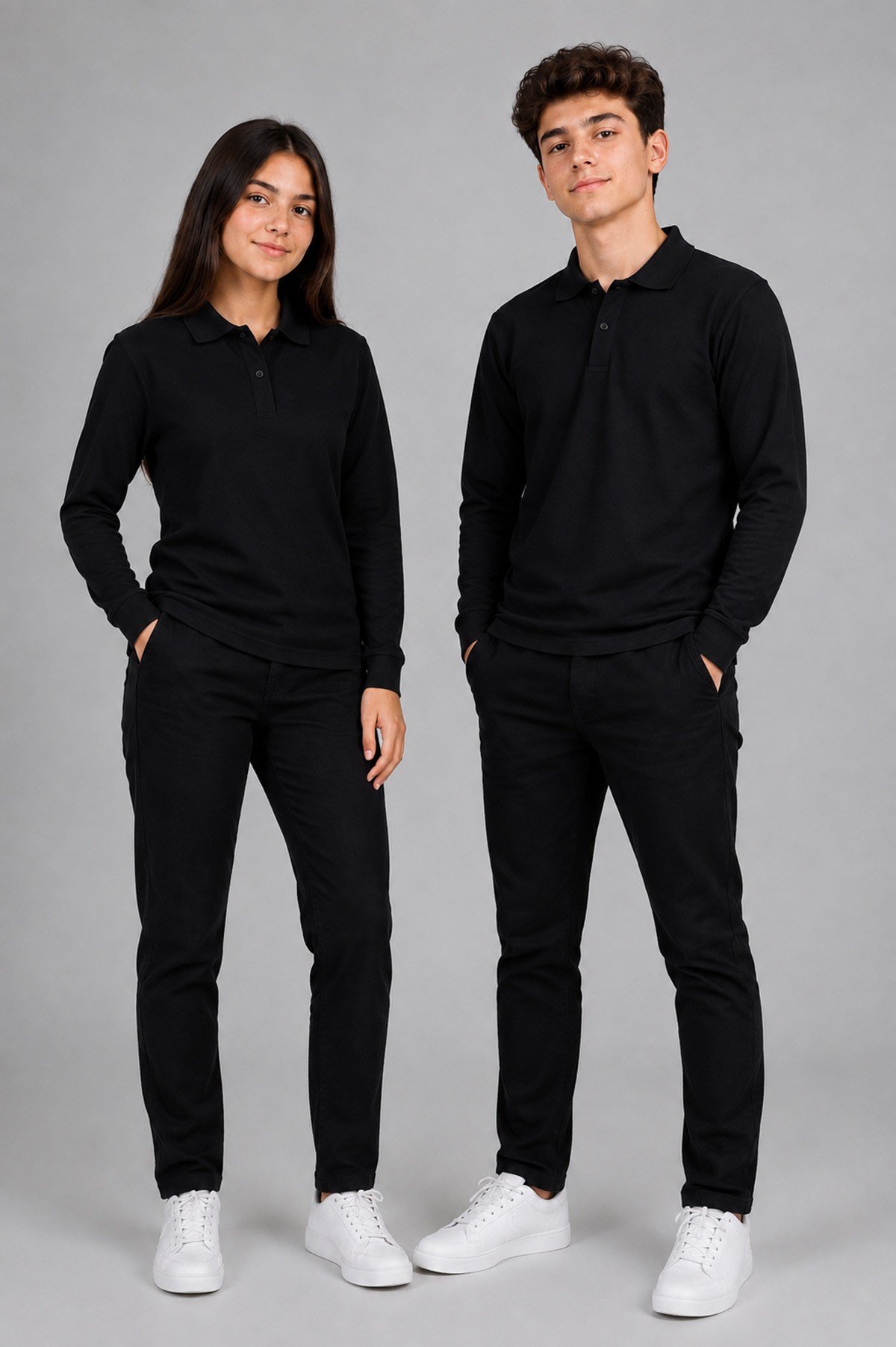 LİSE UZUN KOL OKUL LAKOS TSHİRT 2XL-3XL-4XL Siyah