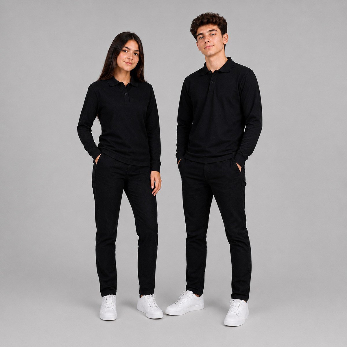 LİSE UZUN KOL OKUL LAKOS TSHİRT 2XL-3XL-4XL Siyah