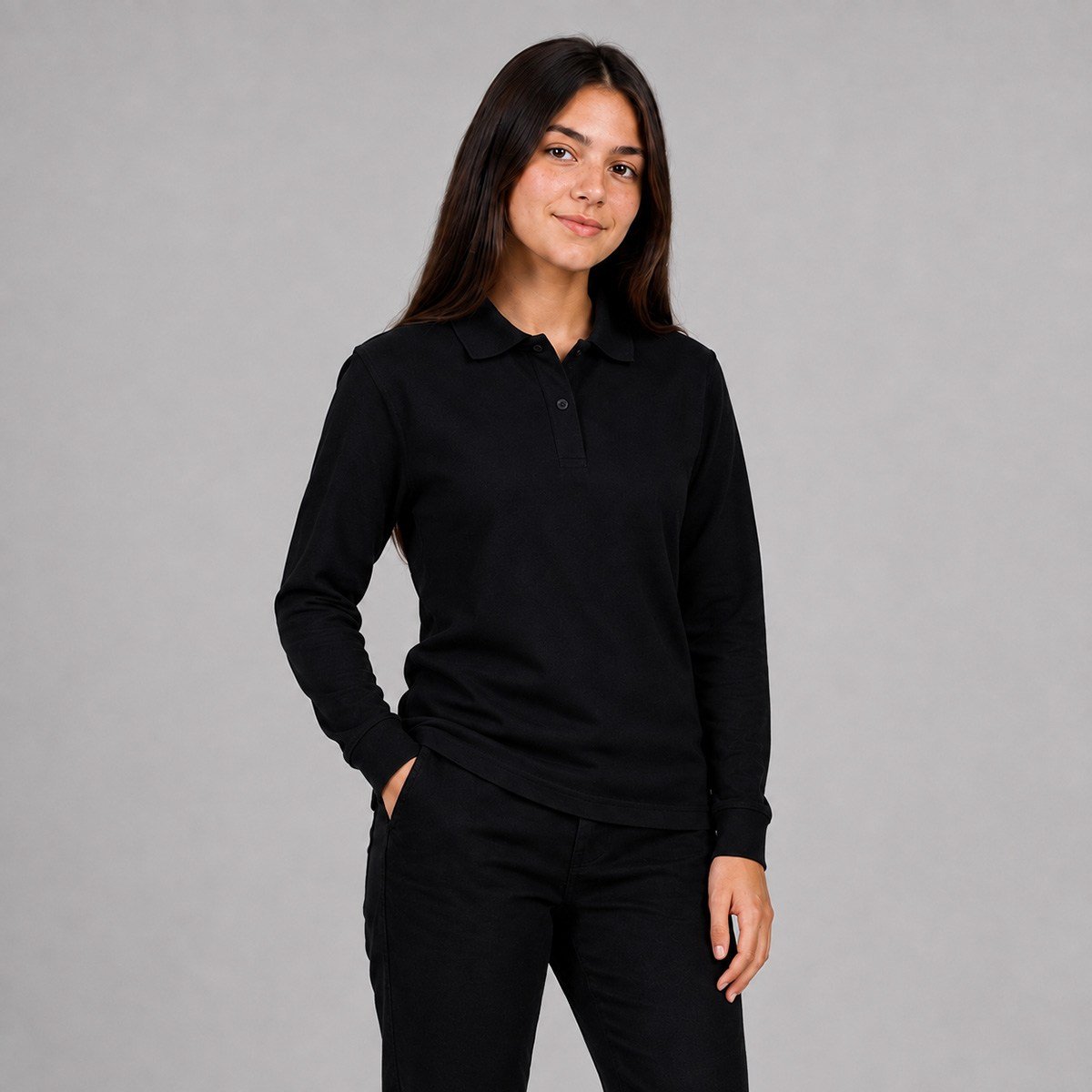 LİSE UZUN KOL OKUL LAKOS TSHİRT 2XL-3XL-4XL Siyah