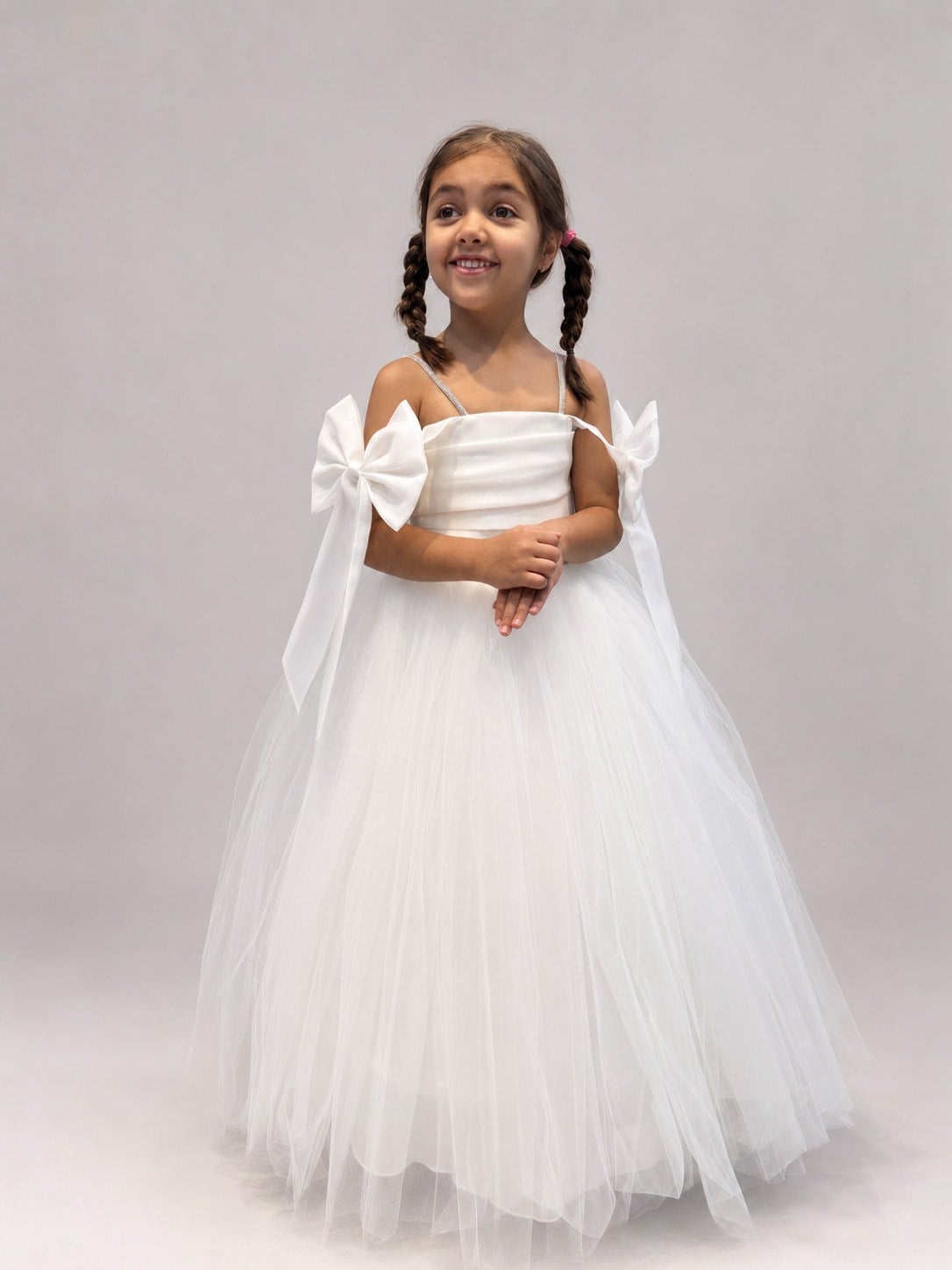 Miss Helina Abiye Elbise 6-10 Yaş Beyaz