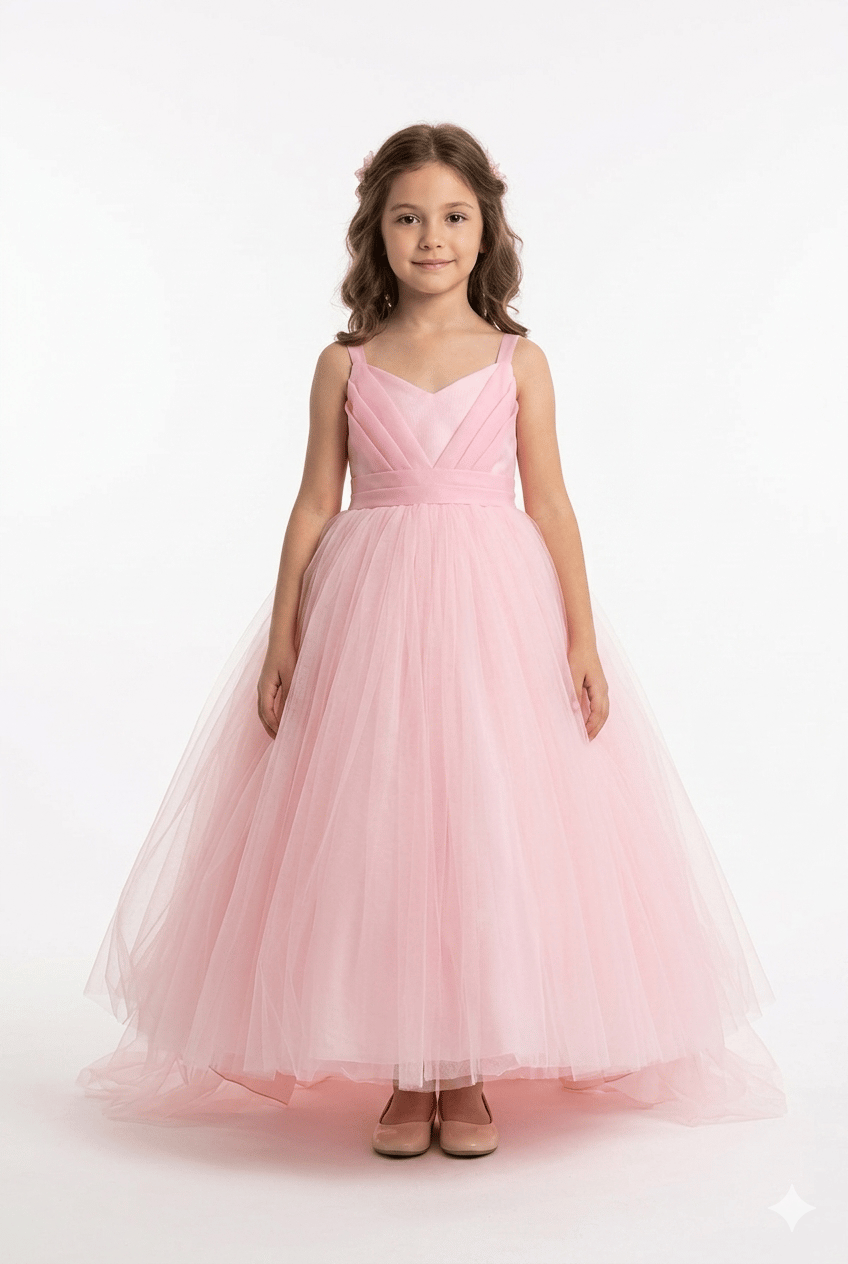 Miss Helina Abiye Elbise 6-10 Yaş Pembe