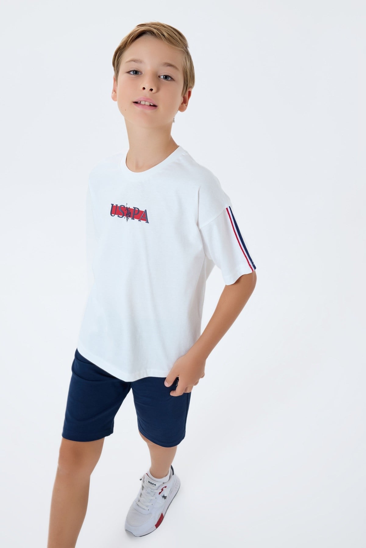 U.S. POLO ASSN Şort Takım 4-8 Yaş Beyaz