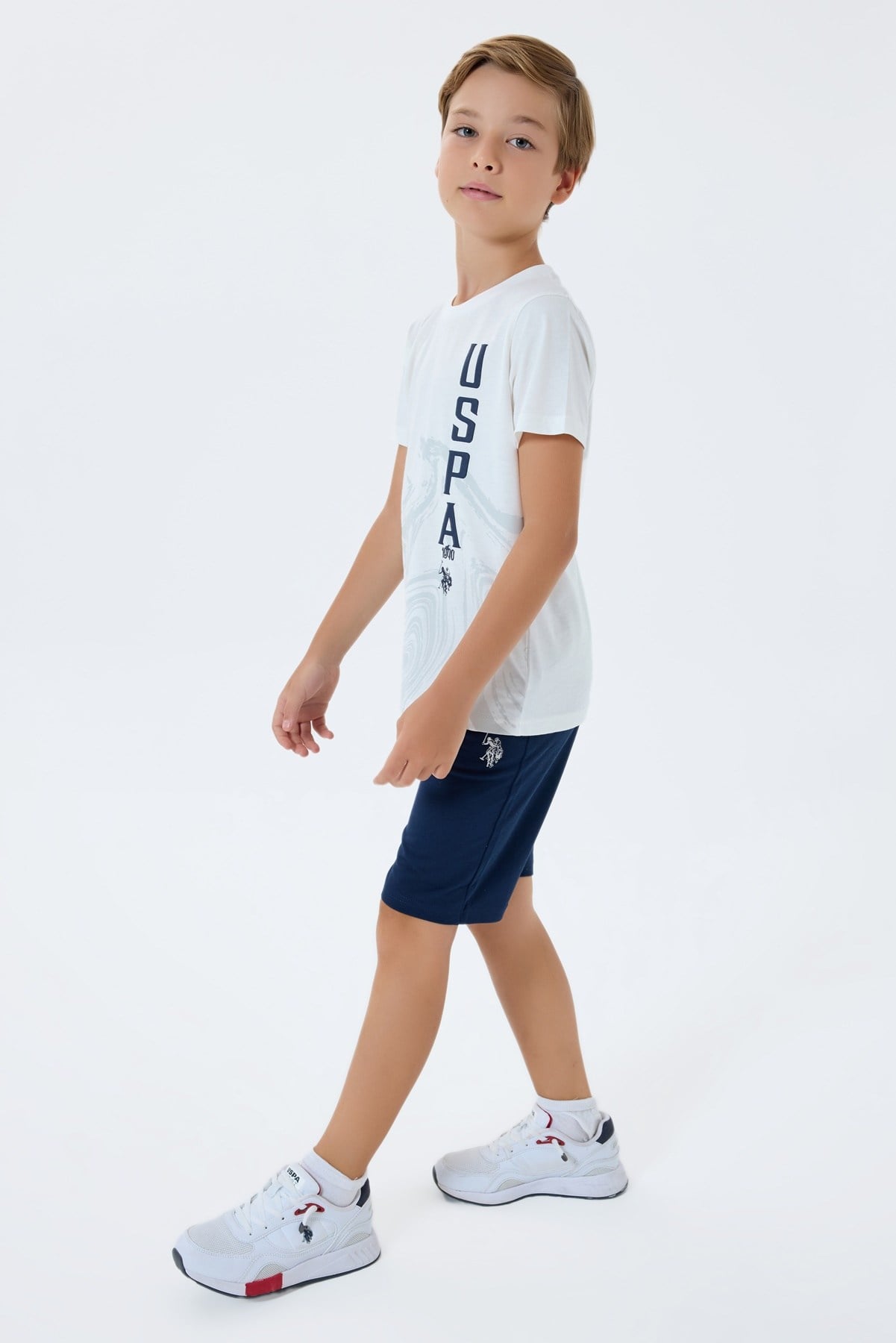 U.S. POLO ASSN Şort Takım 9-14 Yaş Beyaz