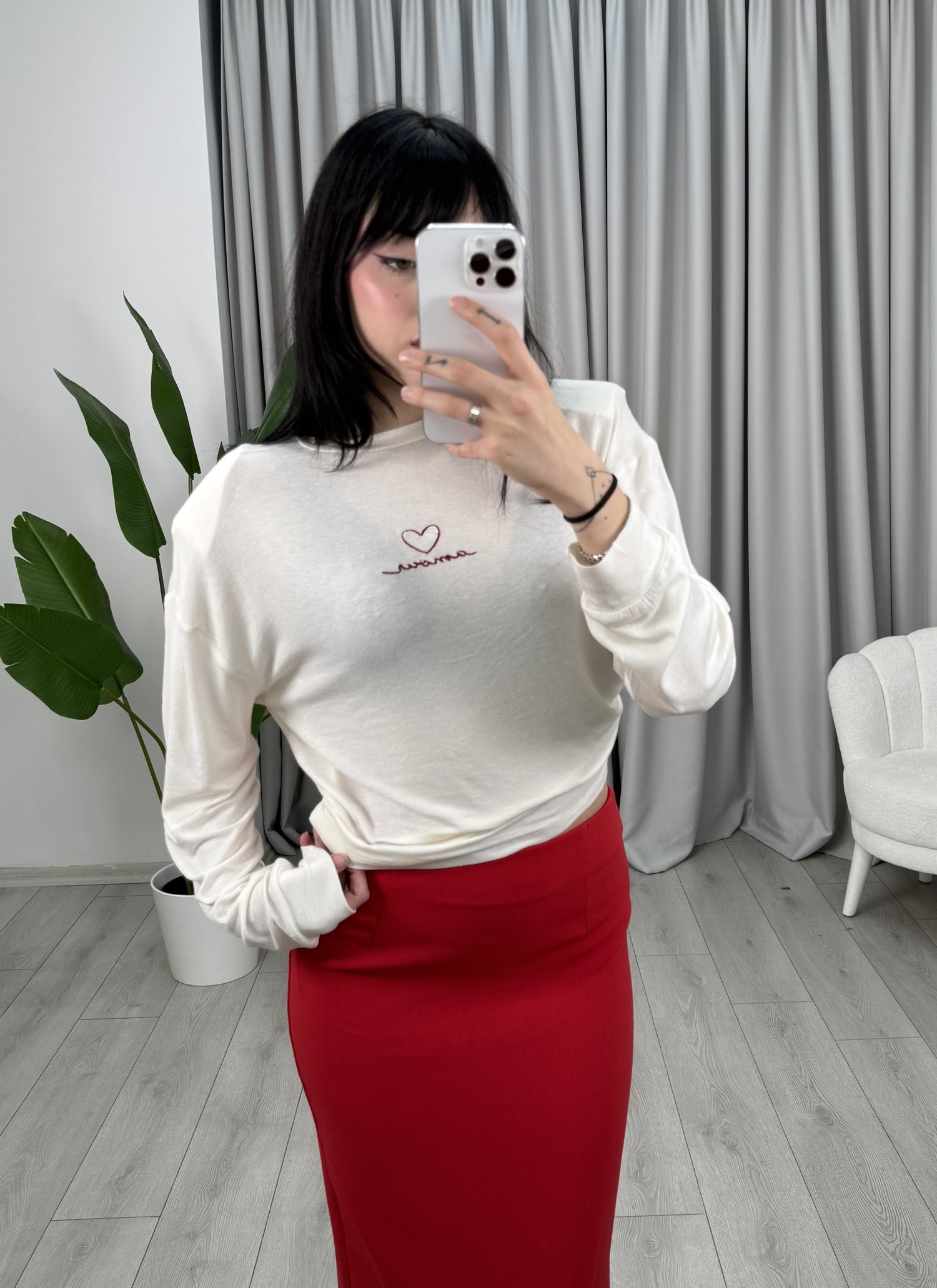 Amore Kaşmir Dokulu Bluz Ekru