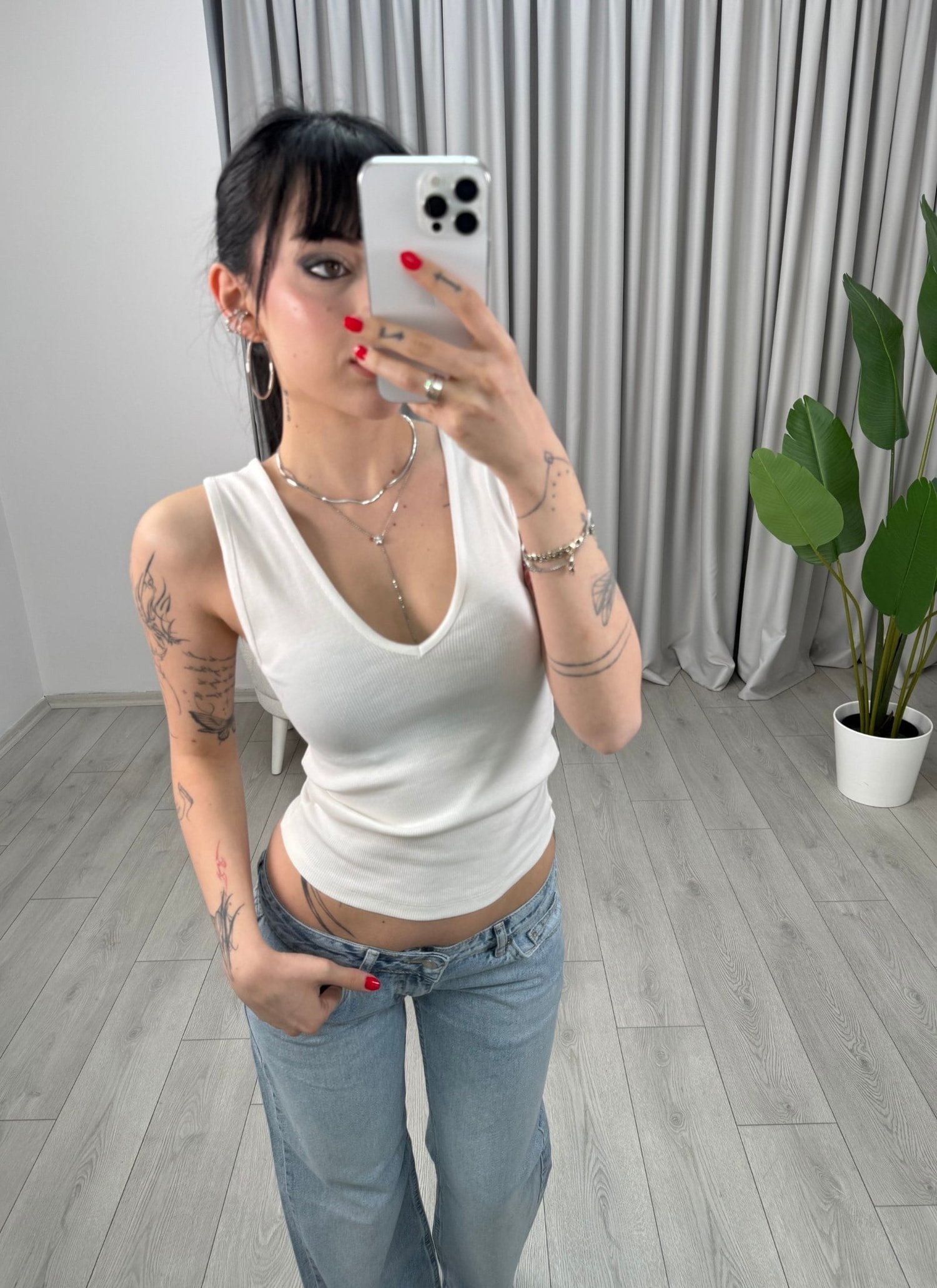 Denise Basic Bluz Beyaz