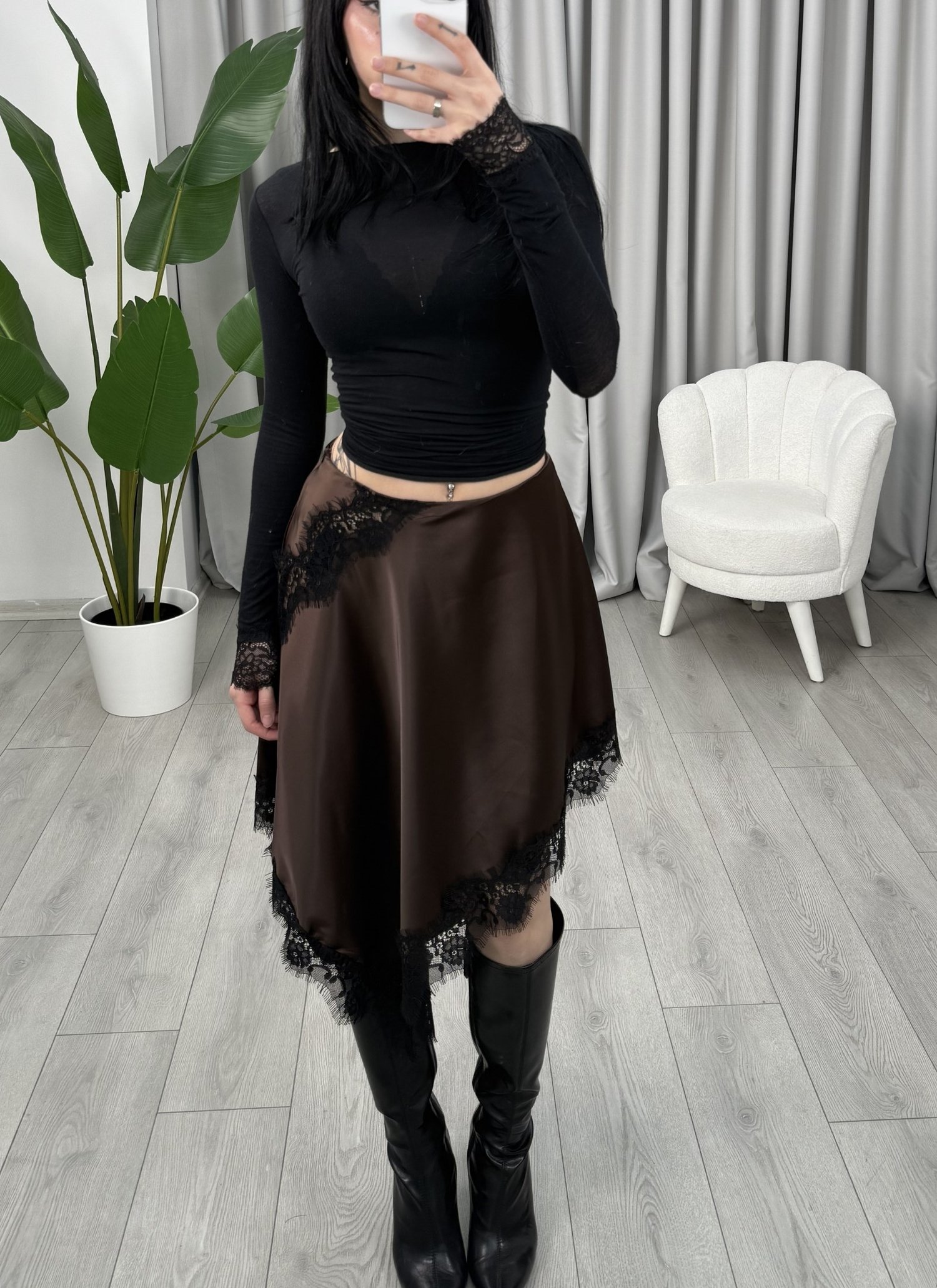 Destina Saten Etek Kahve
