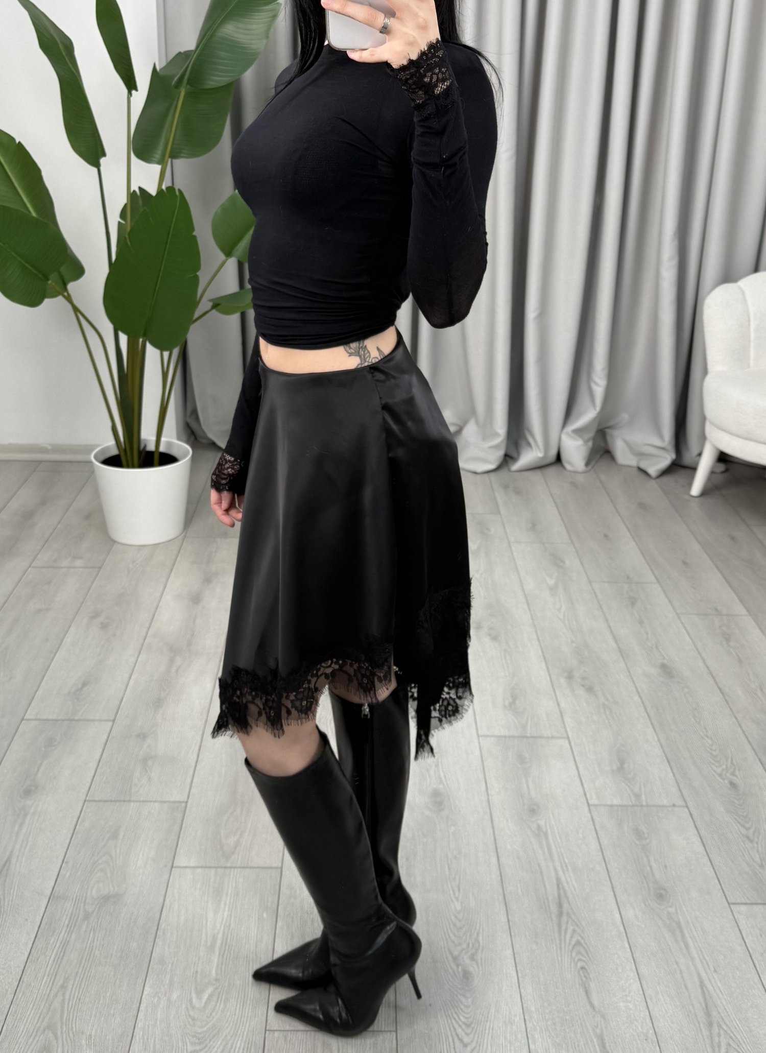 Destina Saten Etek Siyah