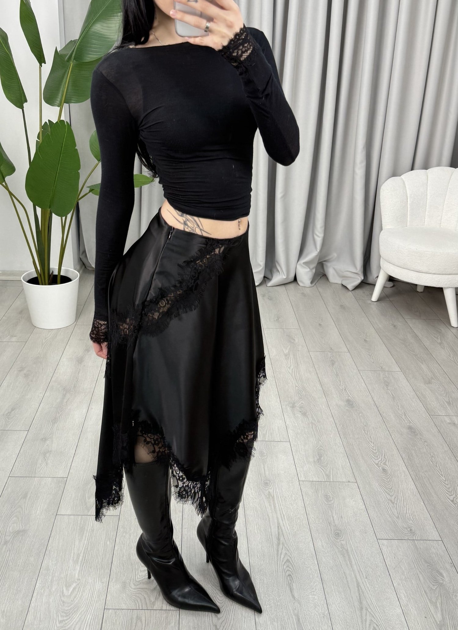 Destina Saten Etek Siyah