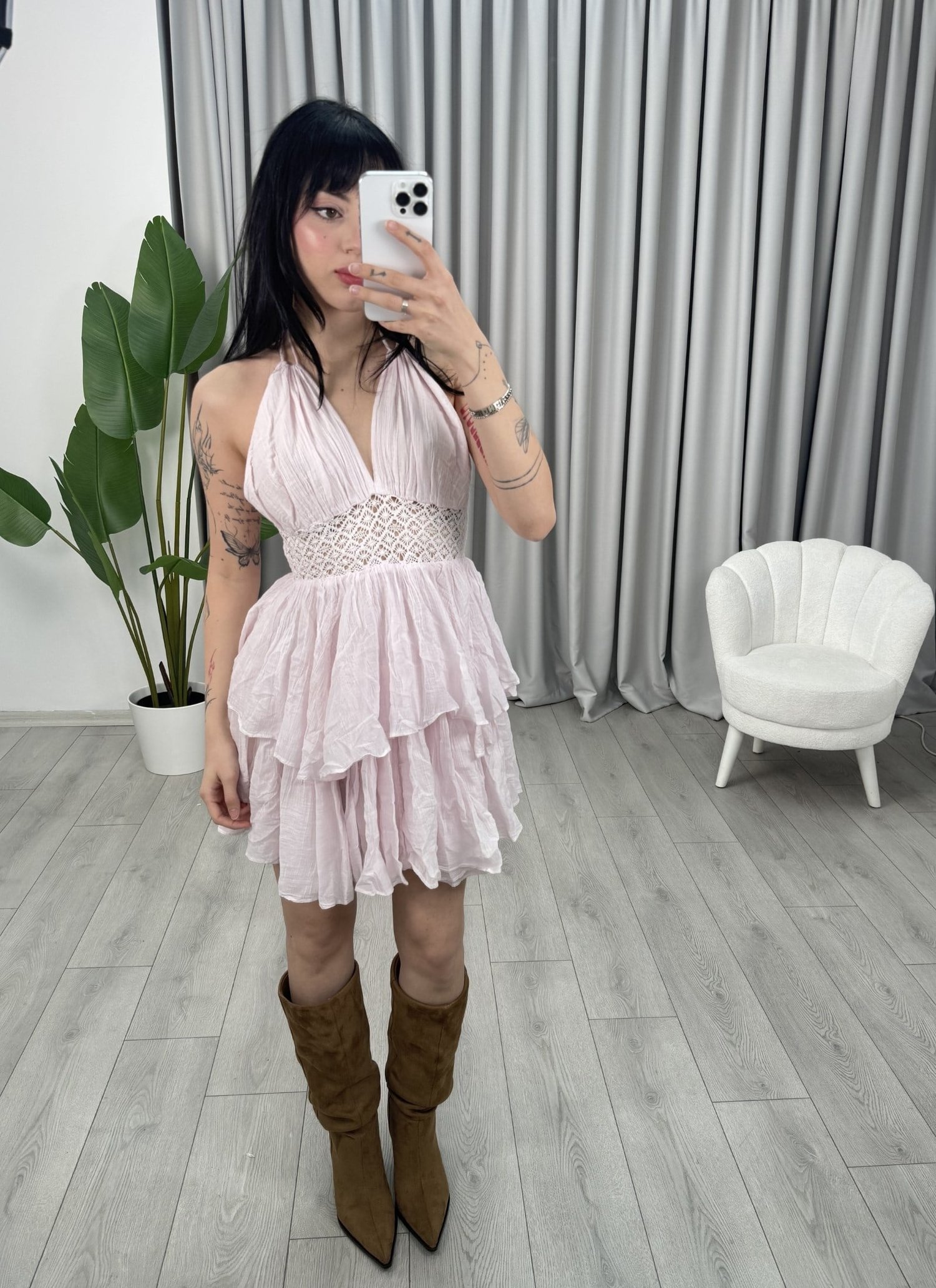 Diana İthal Elbise Pembe