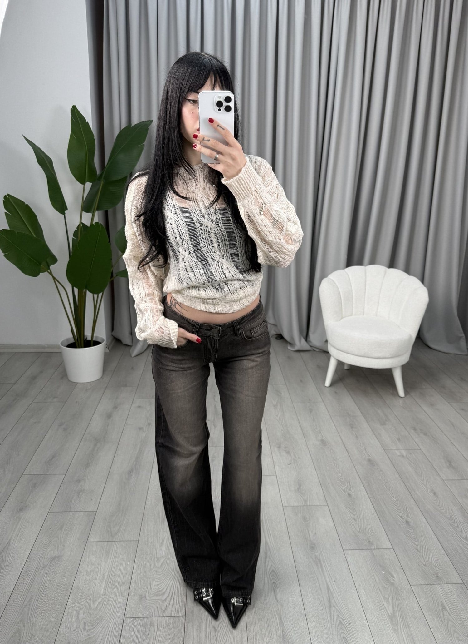 Elena Düşük Bel Jean Siyah 