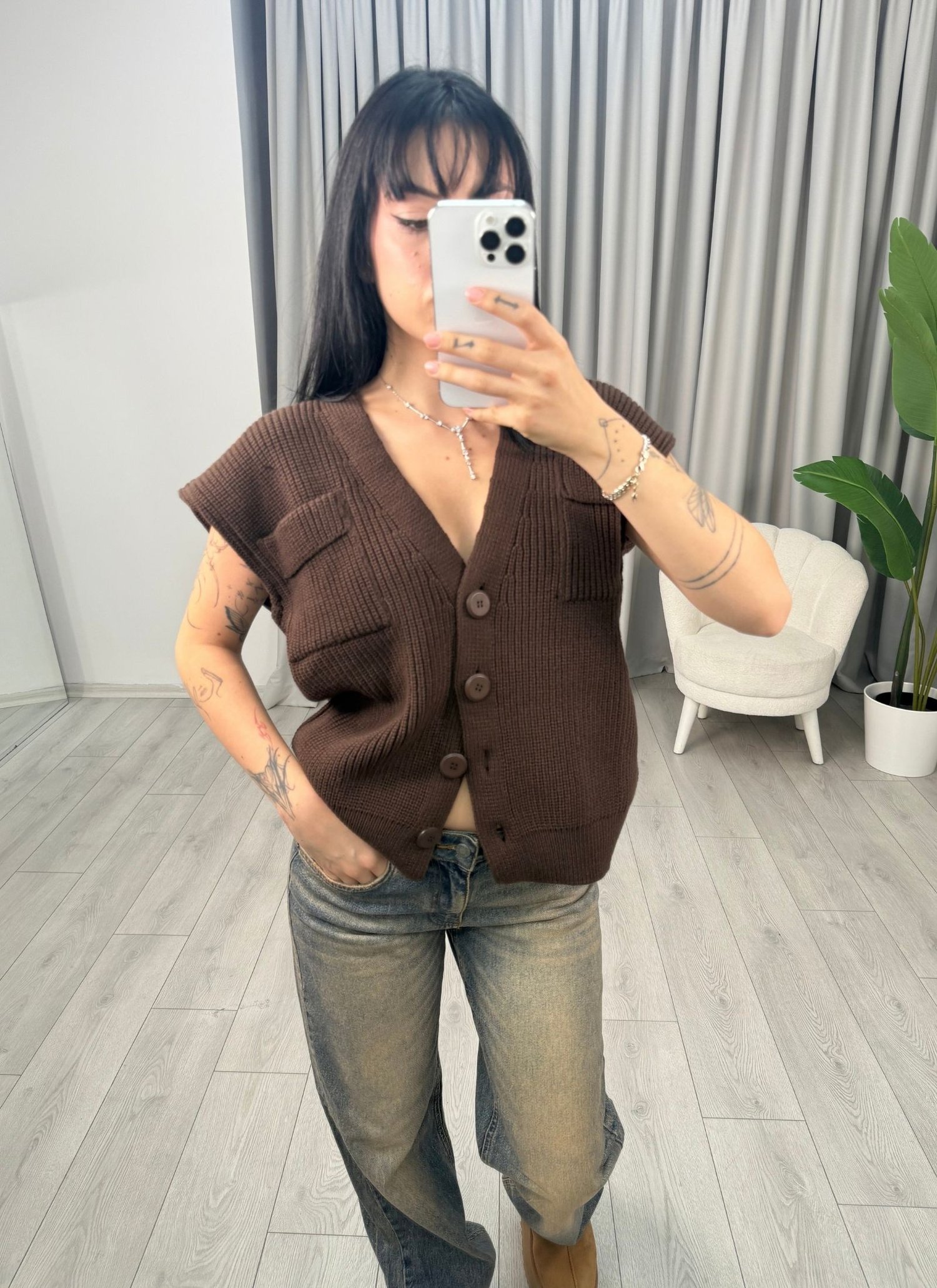 Jade Süveter Kahve