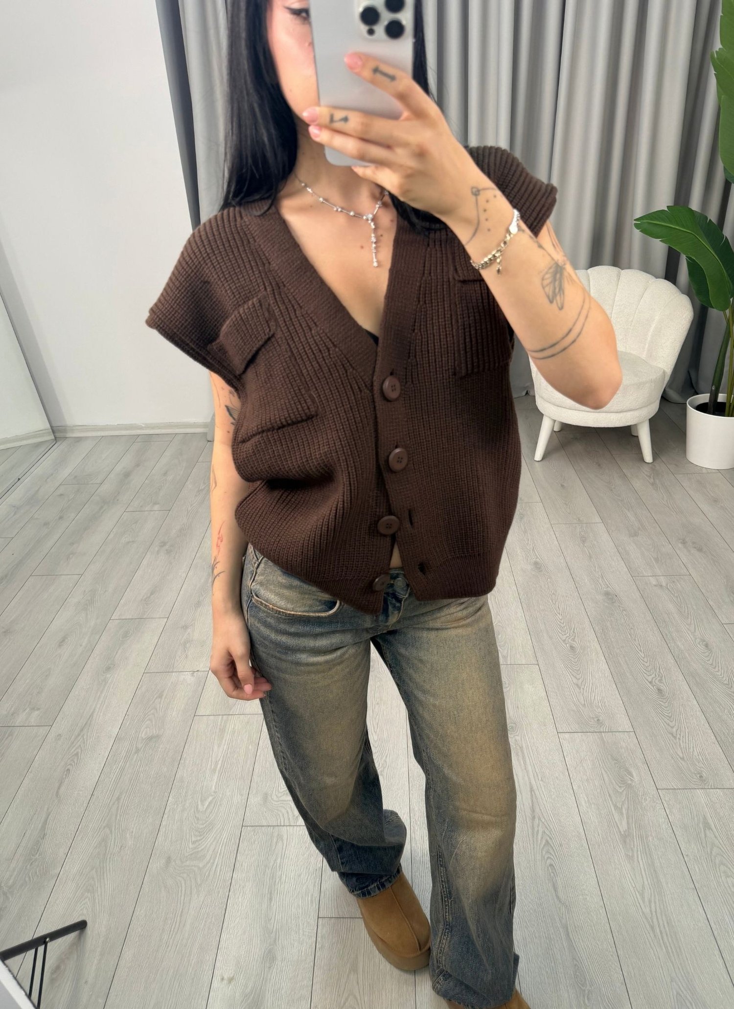 Jade Süveter Kahve