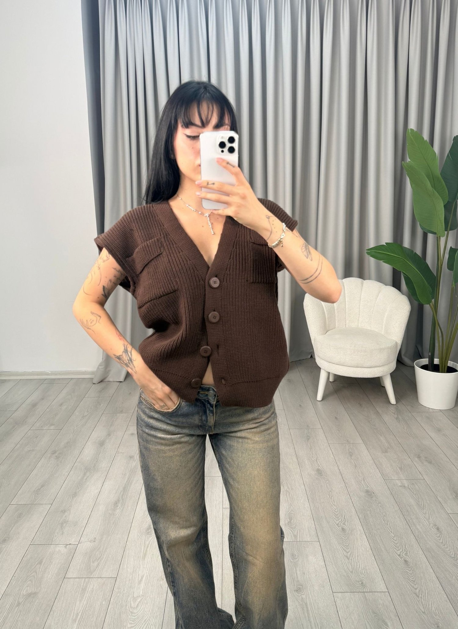 Jade Süveter Kahve