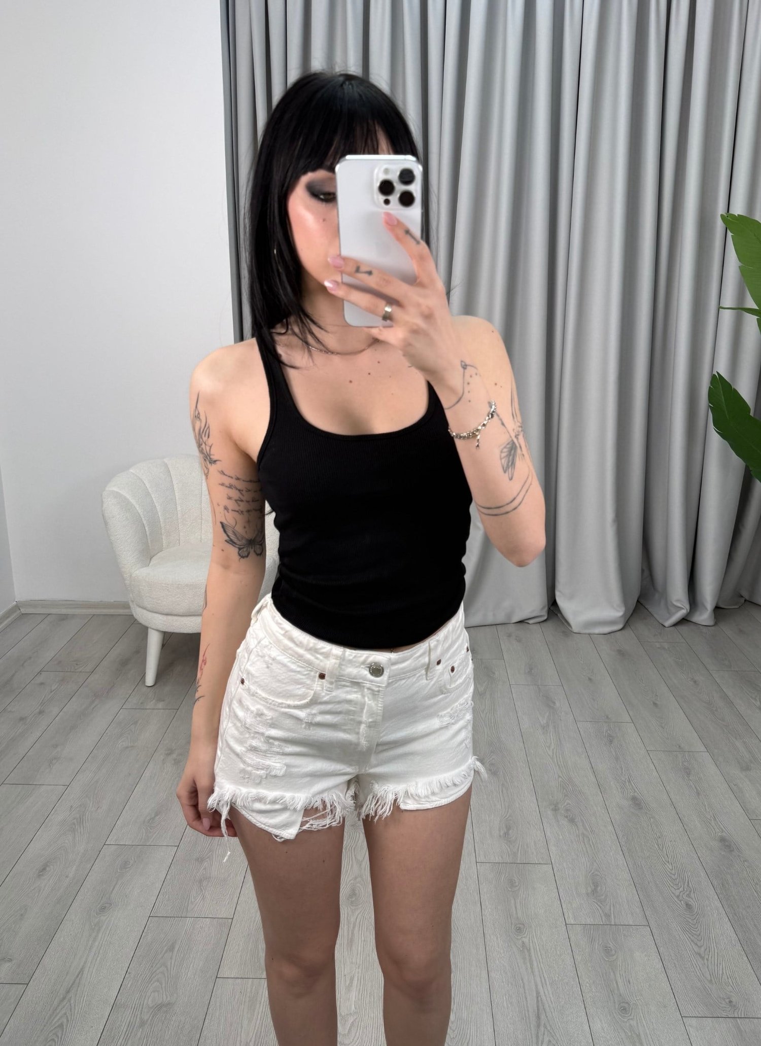 Layla Şort Beyaz