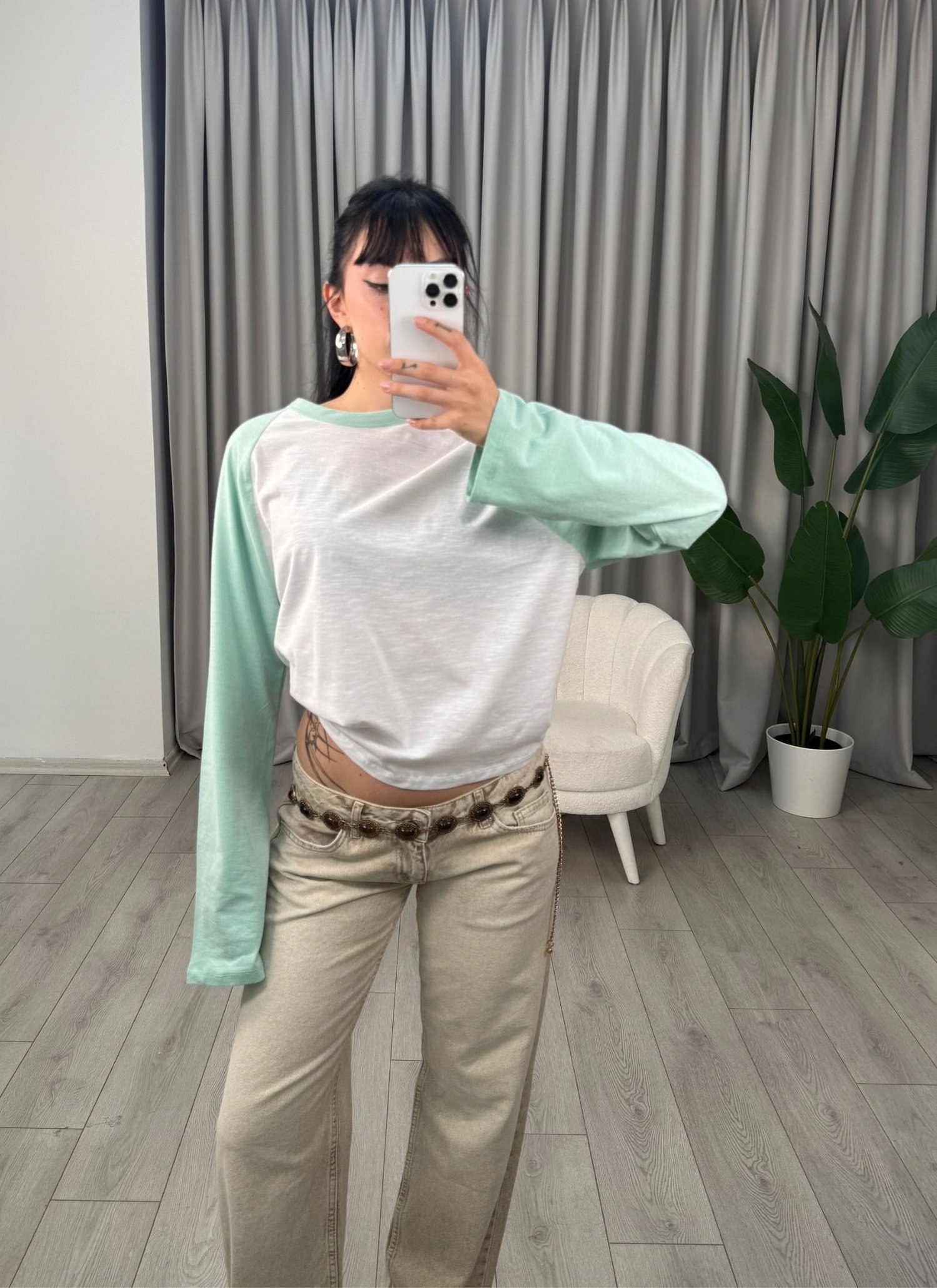 Lora Bluz Mint Yeşili