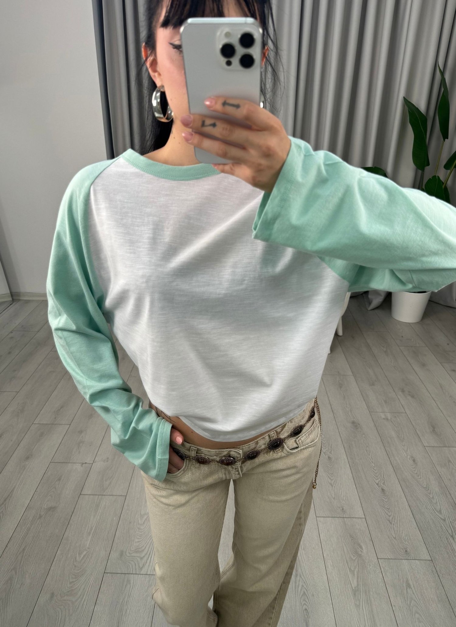 Lora Bluz Mint Yeşili