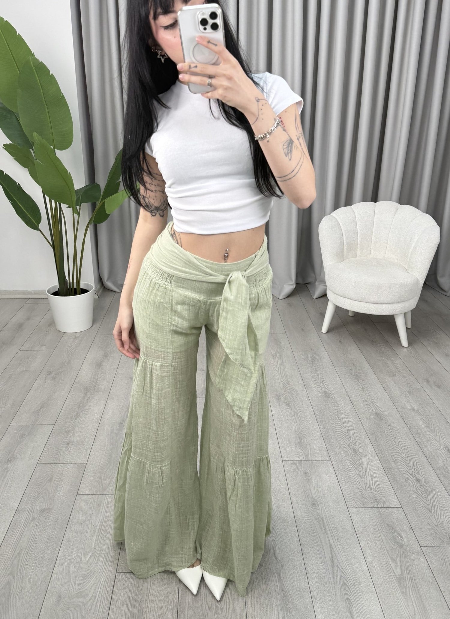 Lucy İthal Su Yeşili Pantolon