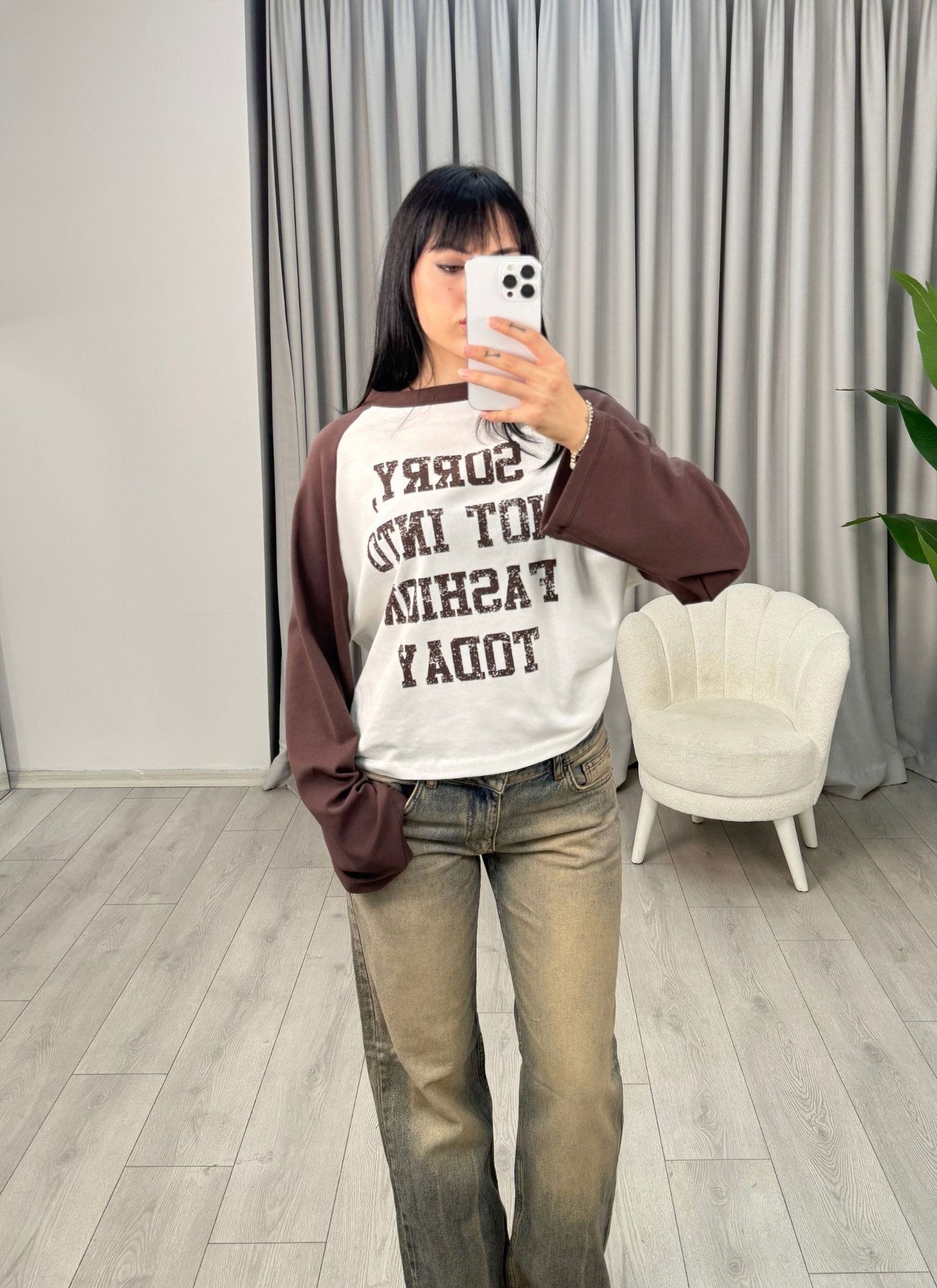 Max Reglan Baskılı Bluz Kahve