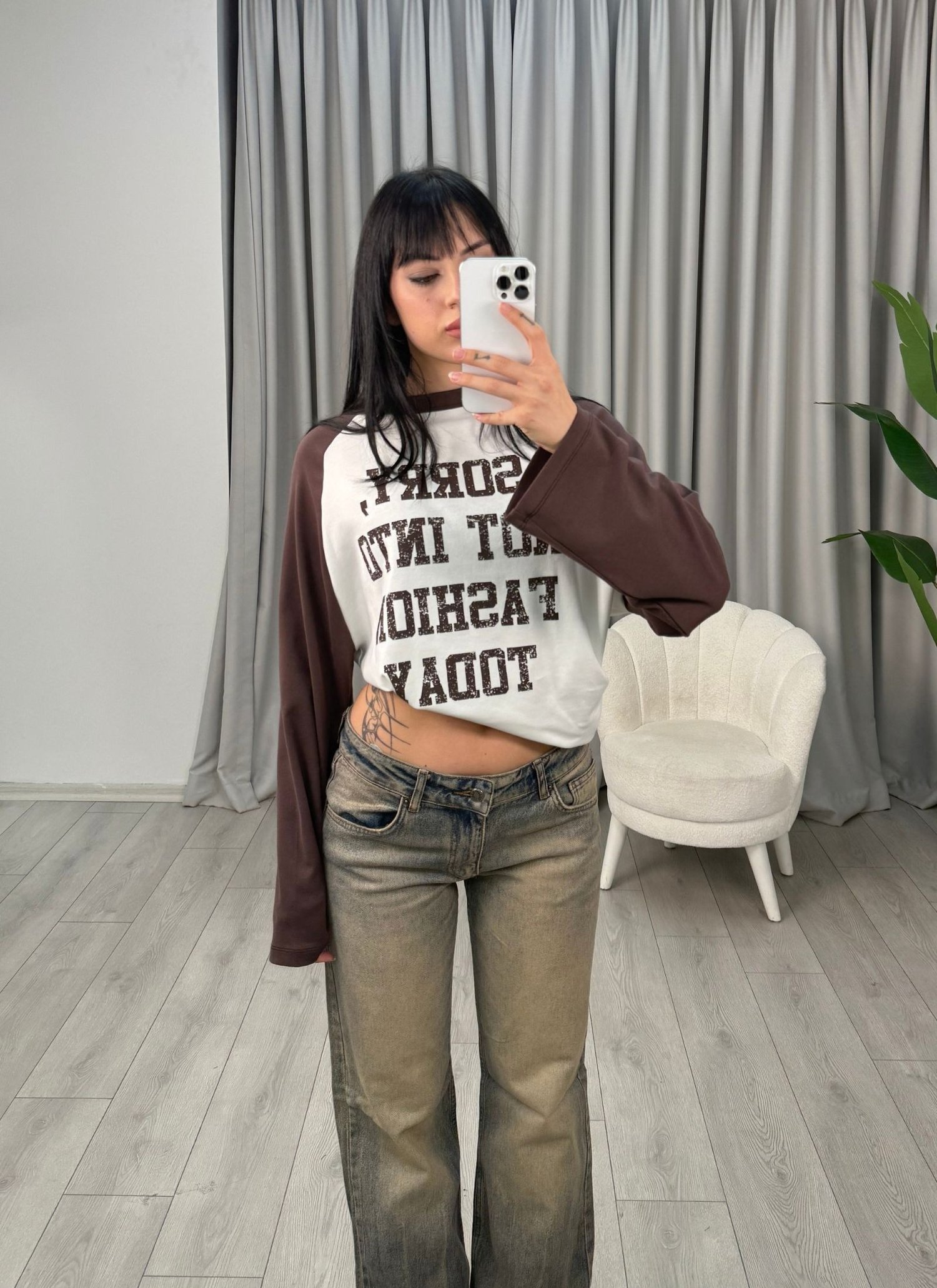 Max Reglan Baskılı Bluz Kahve