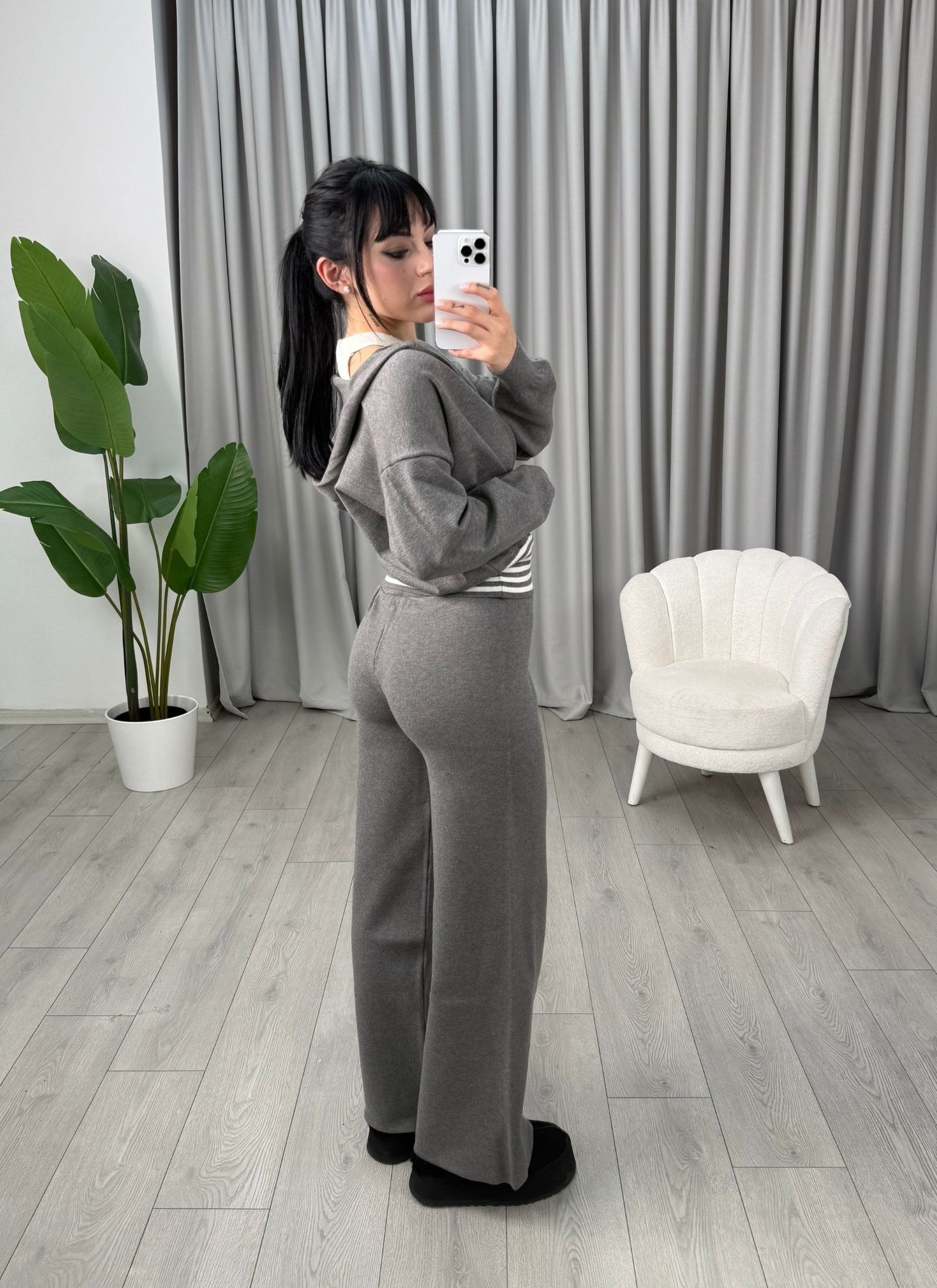 Monica Triko Üçlü Takım Gri