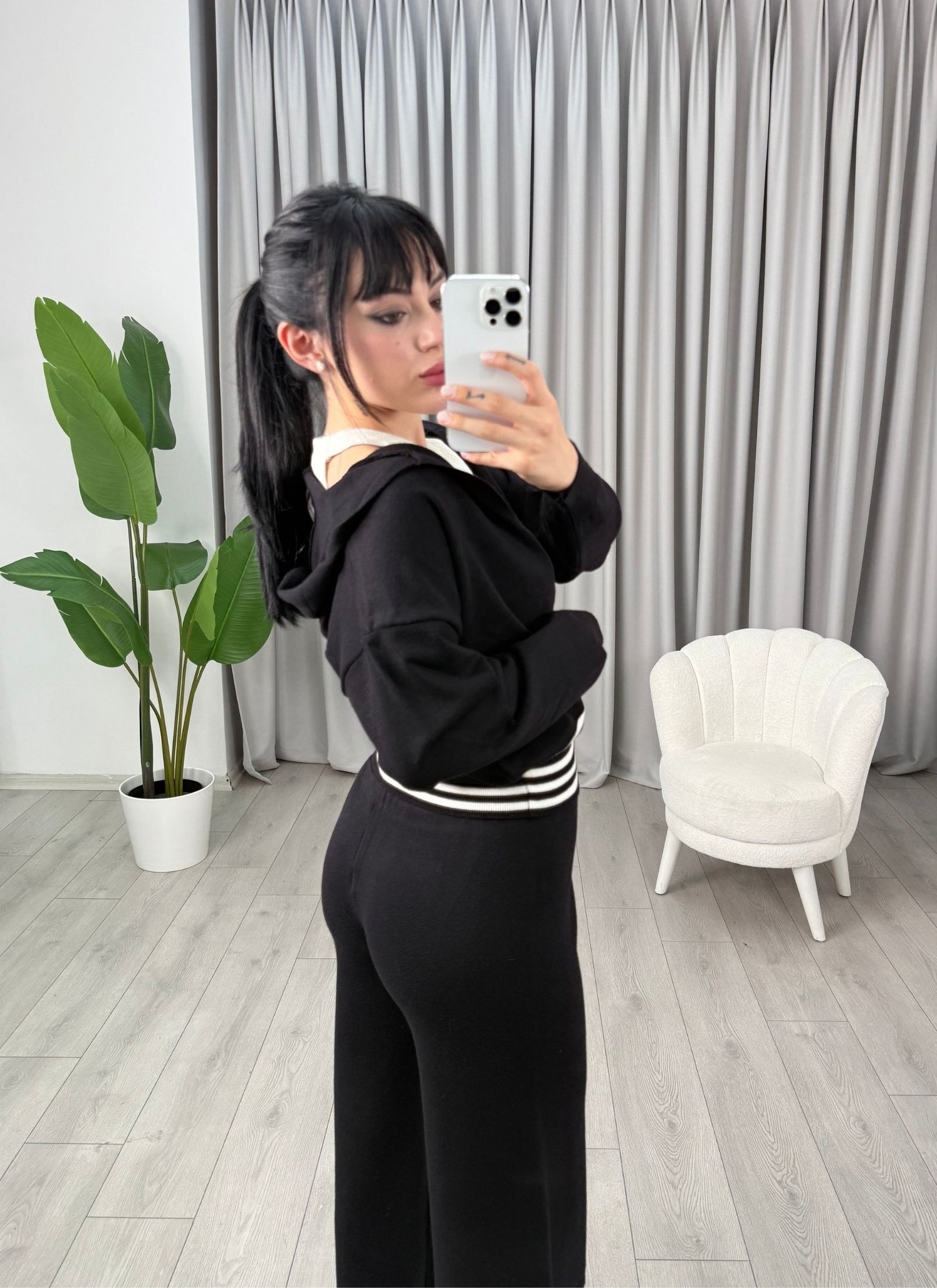 Monica Triko Üçlü Takım Siyah
