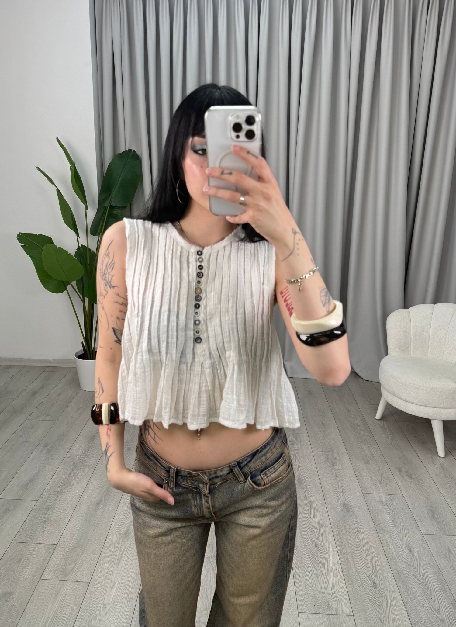 Noemi Bluz Beyaz