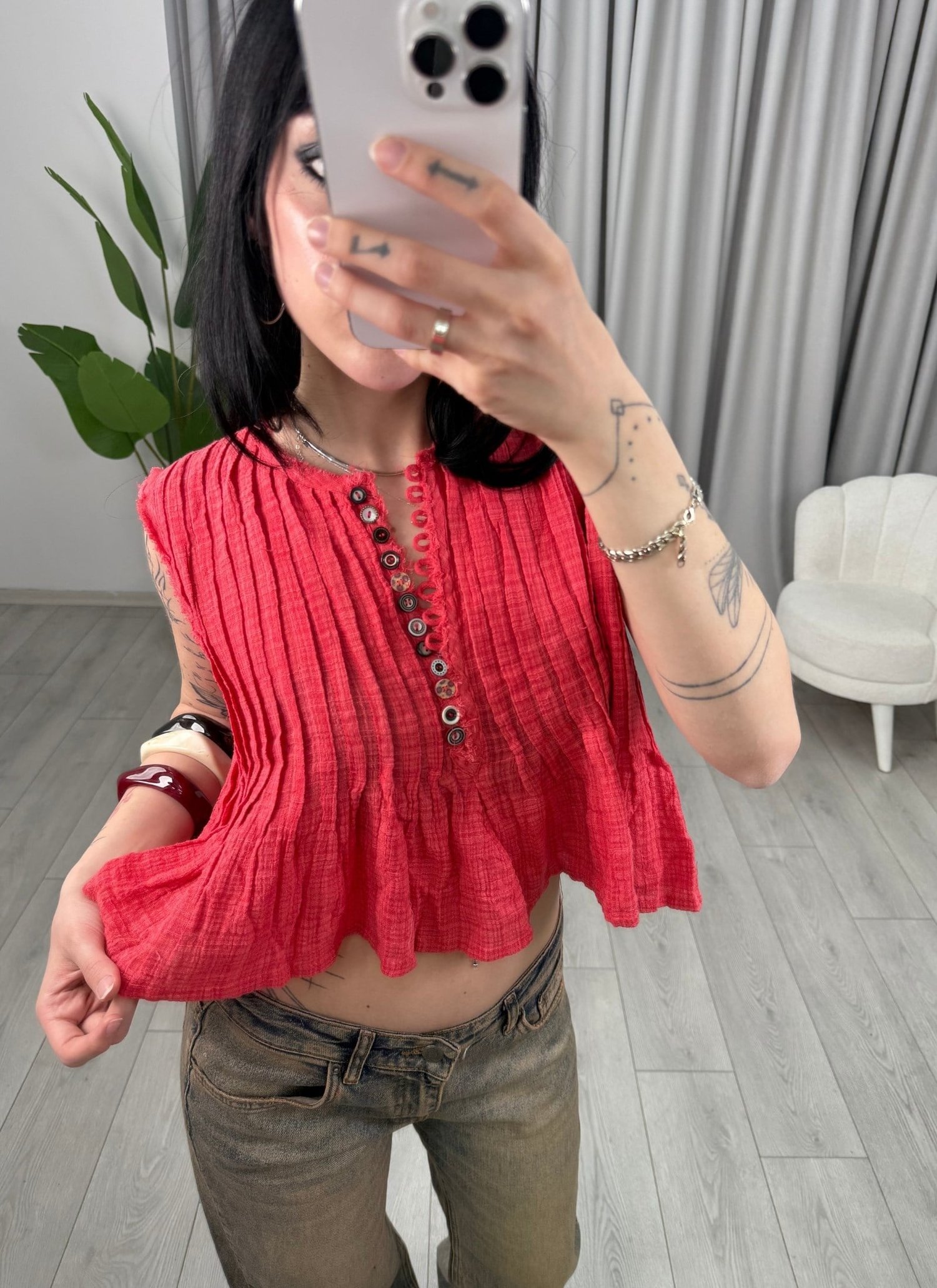 Noemi Bluz Kırmızı