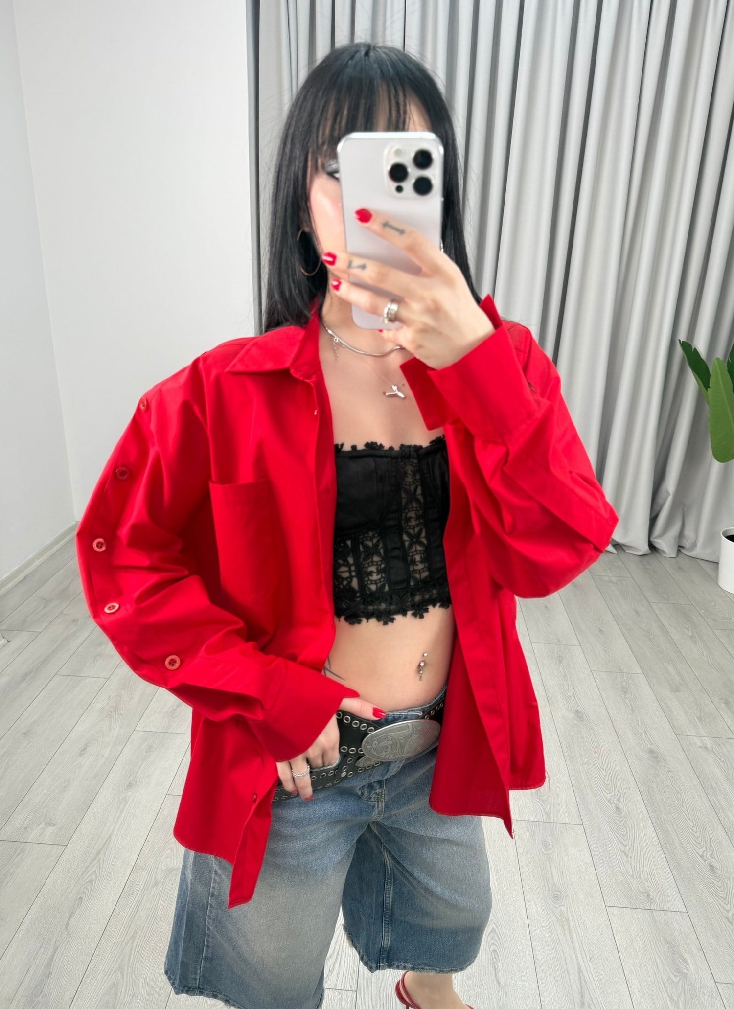 Nora Gömlek Kırmızı