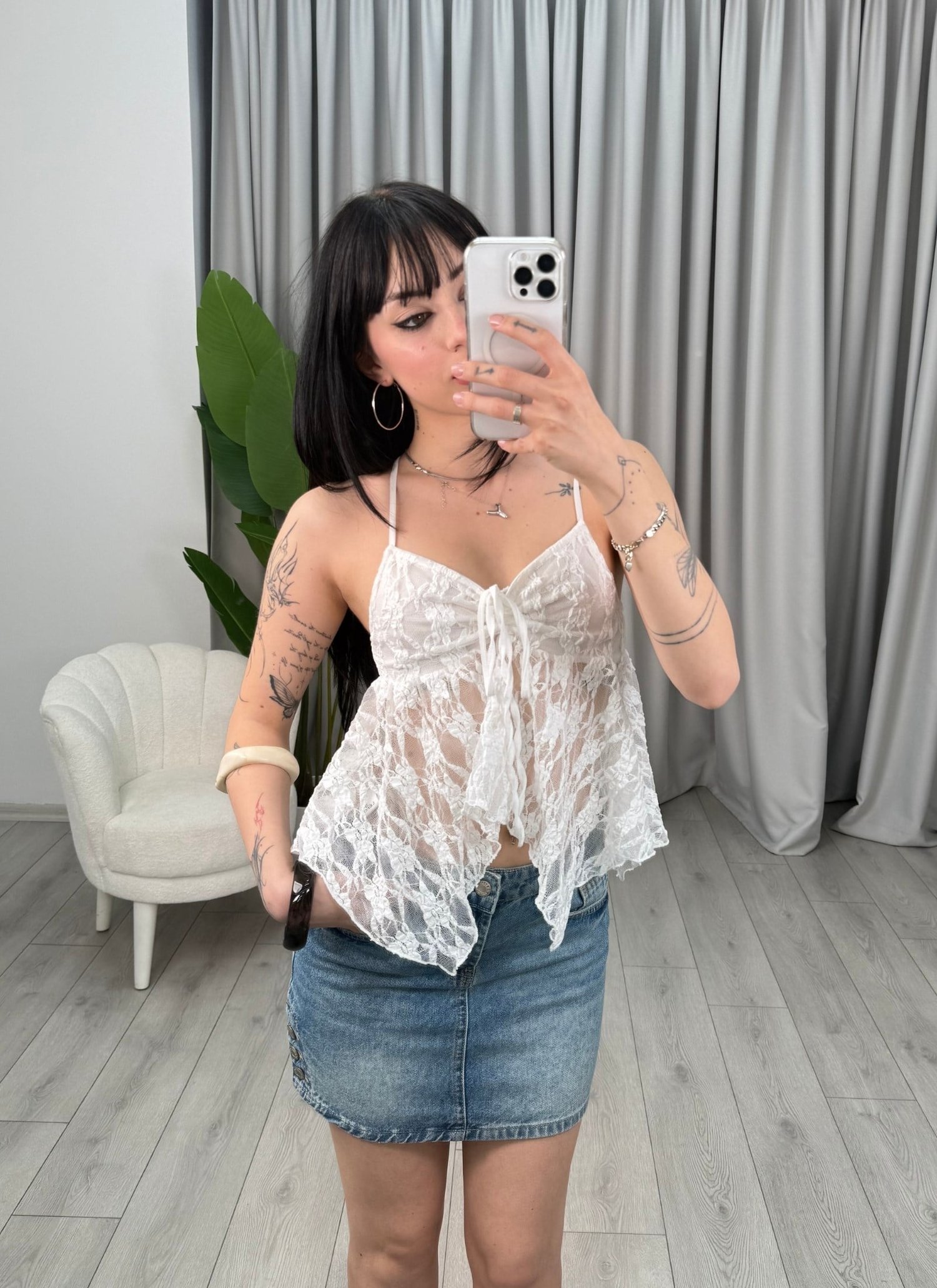 Polina Bluz Beyaz