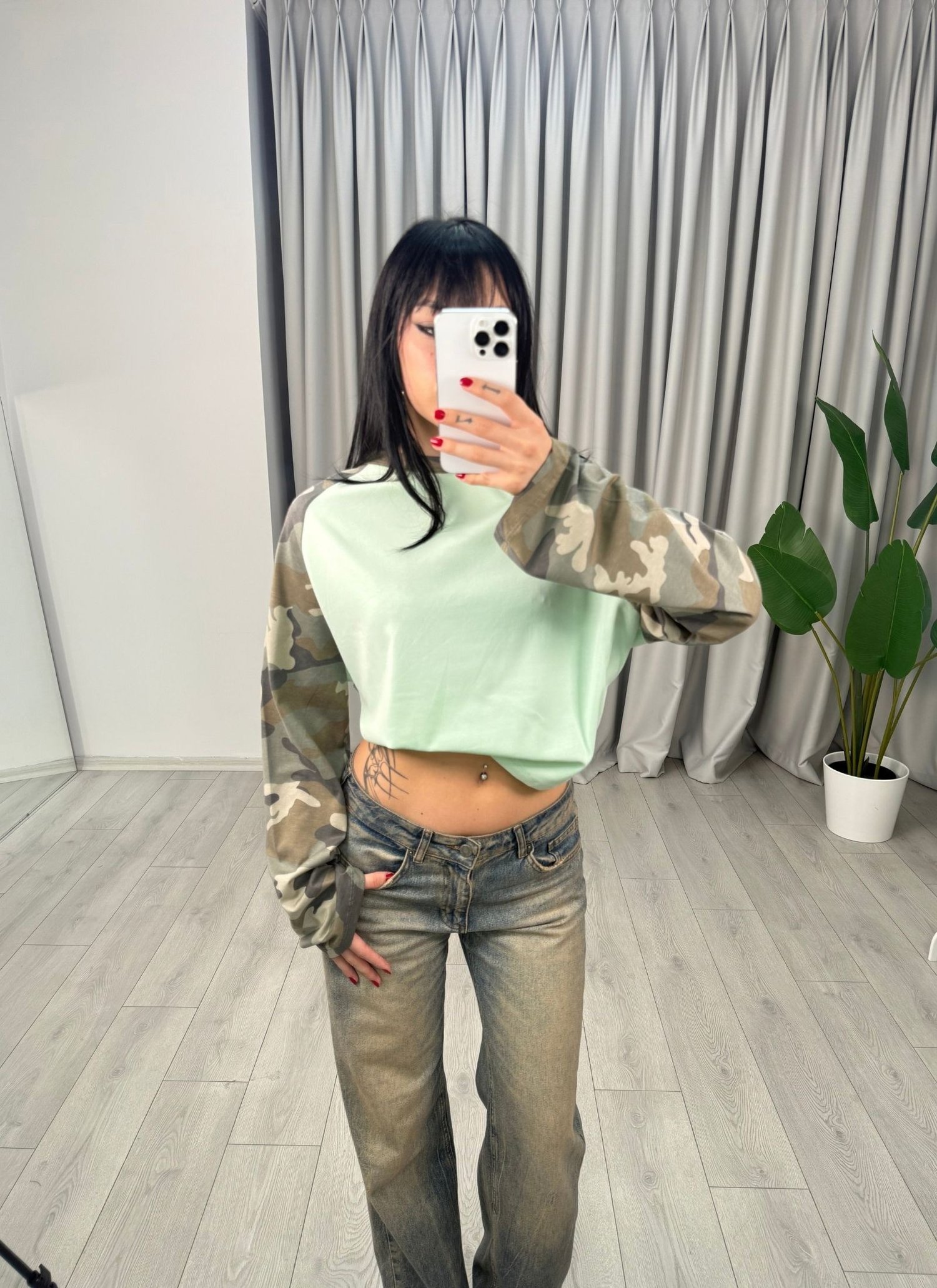 Selina Reglan Bluz Su Yeşili