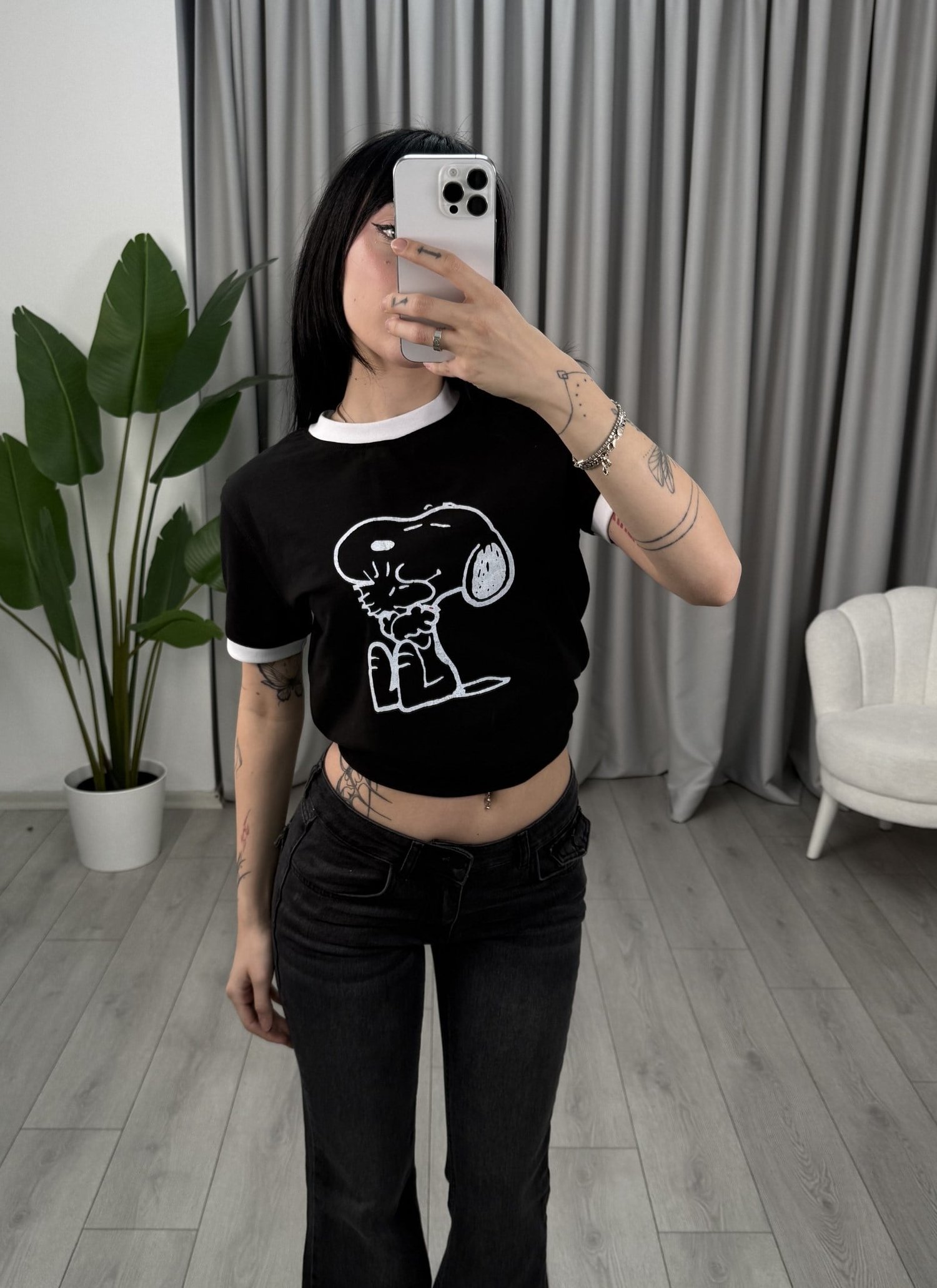 Snoopy Bluz Siyah