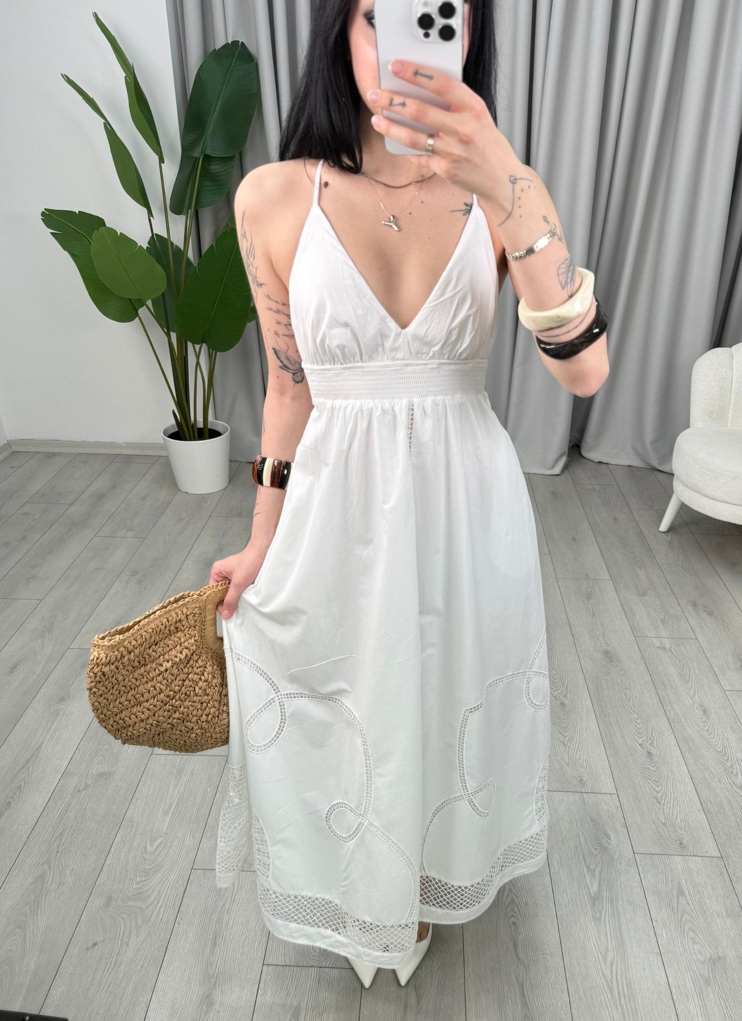 Swan Elbise Beyaz