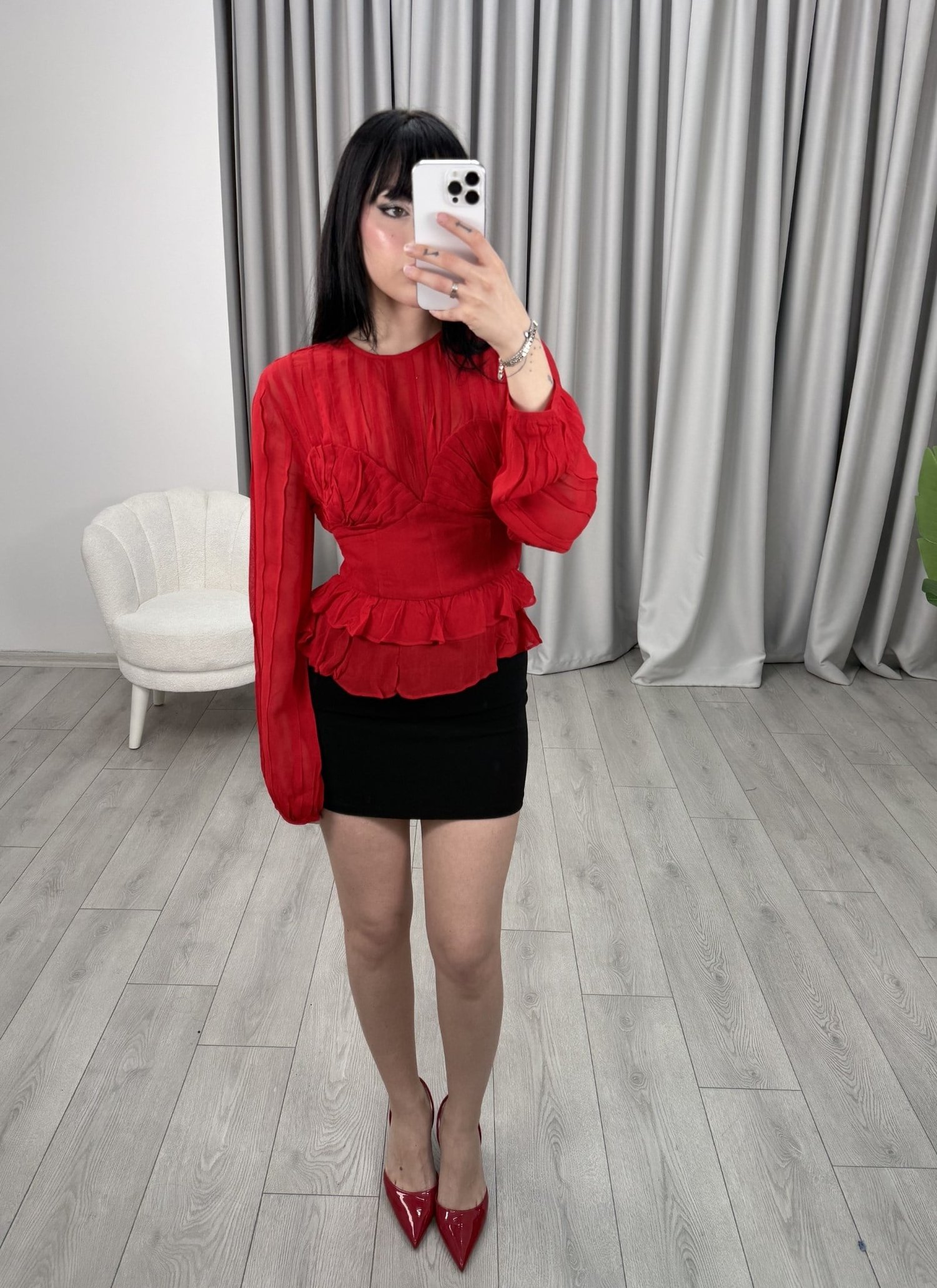 Valerie İthal Bluz Kırmızı