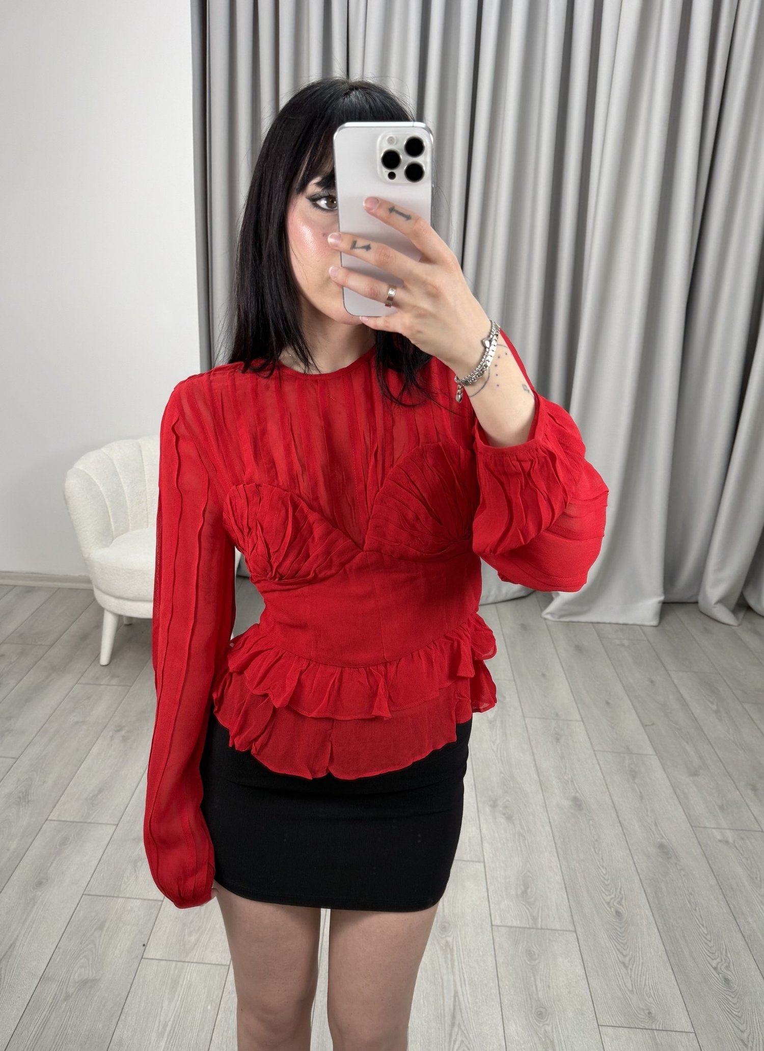 Valerie İthal Bluz Kırmızı