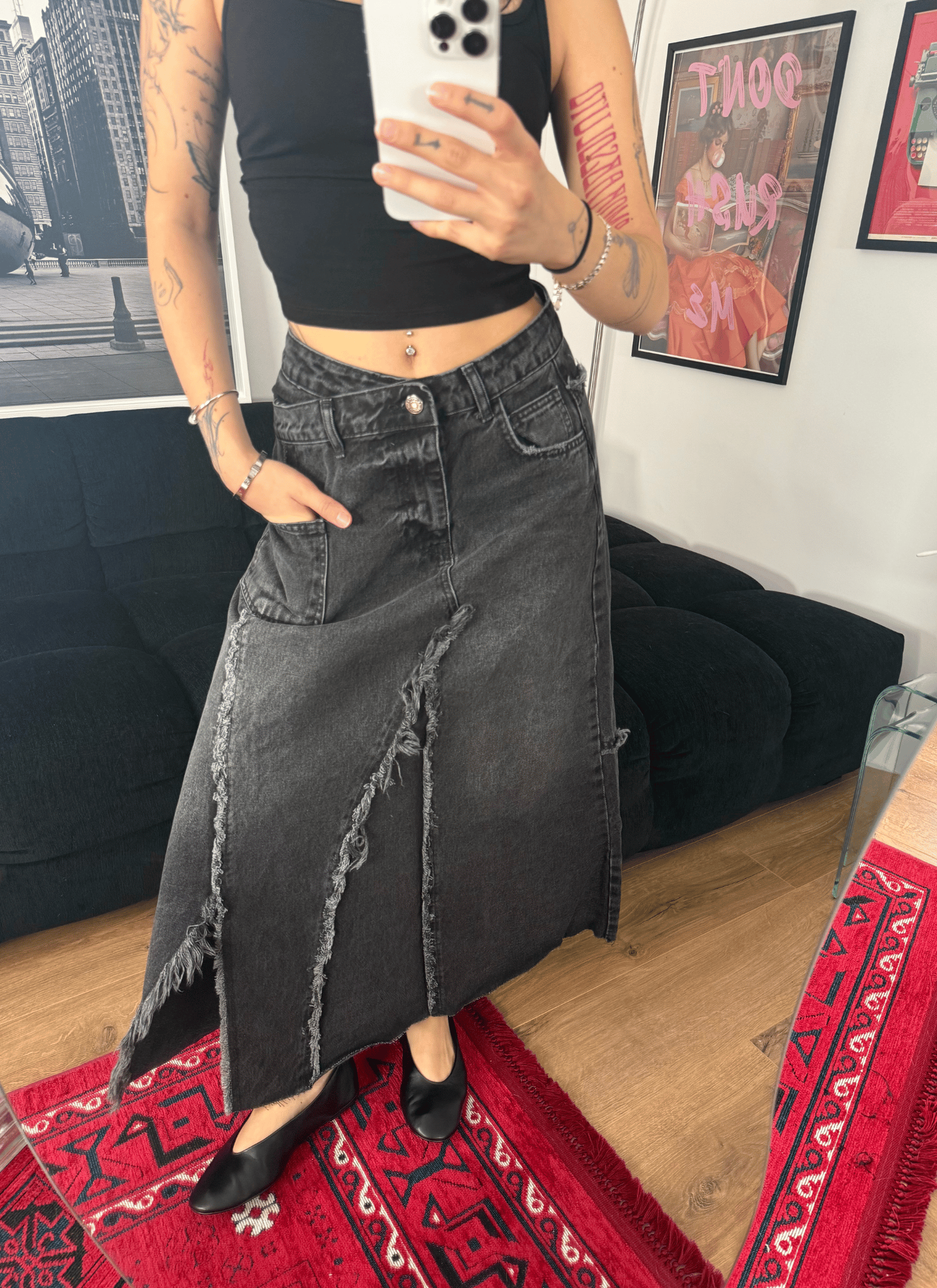 Velinda Etek Siyah
