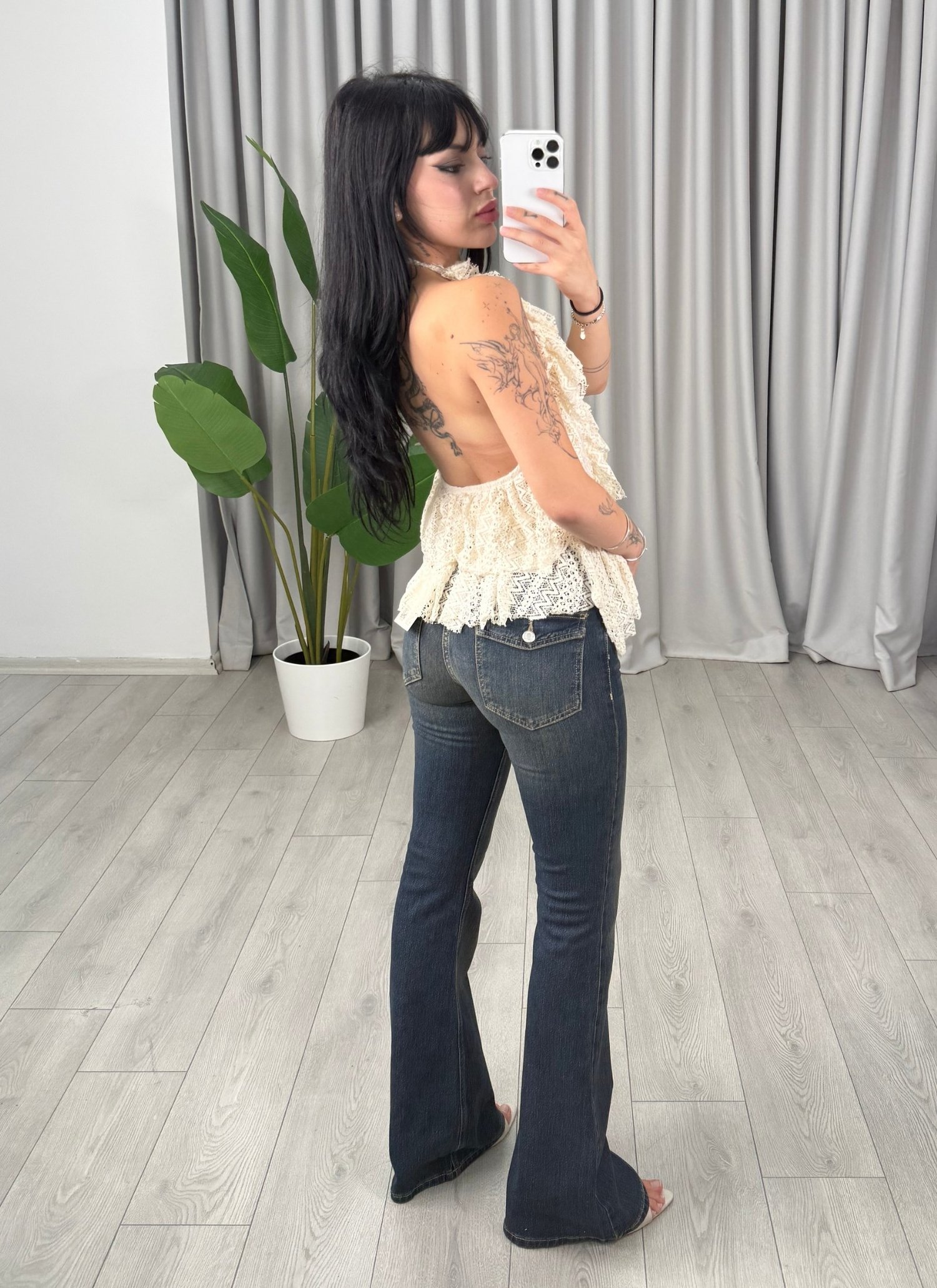 Verona Dantelli Bluz Krem