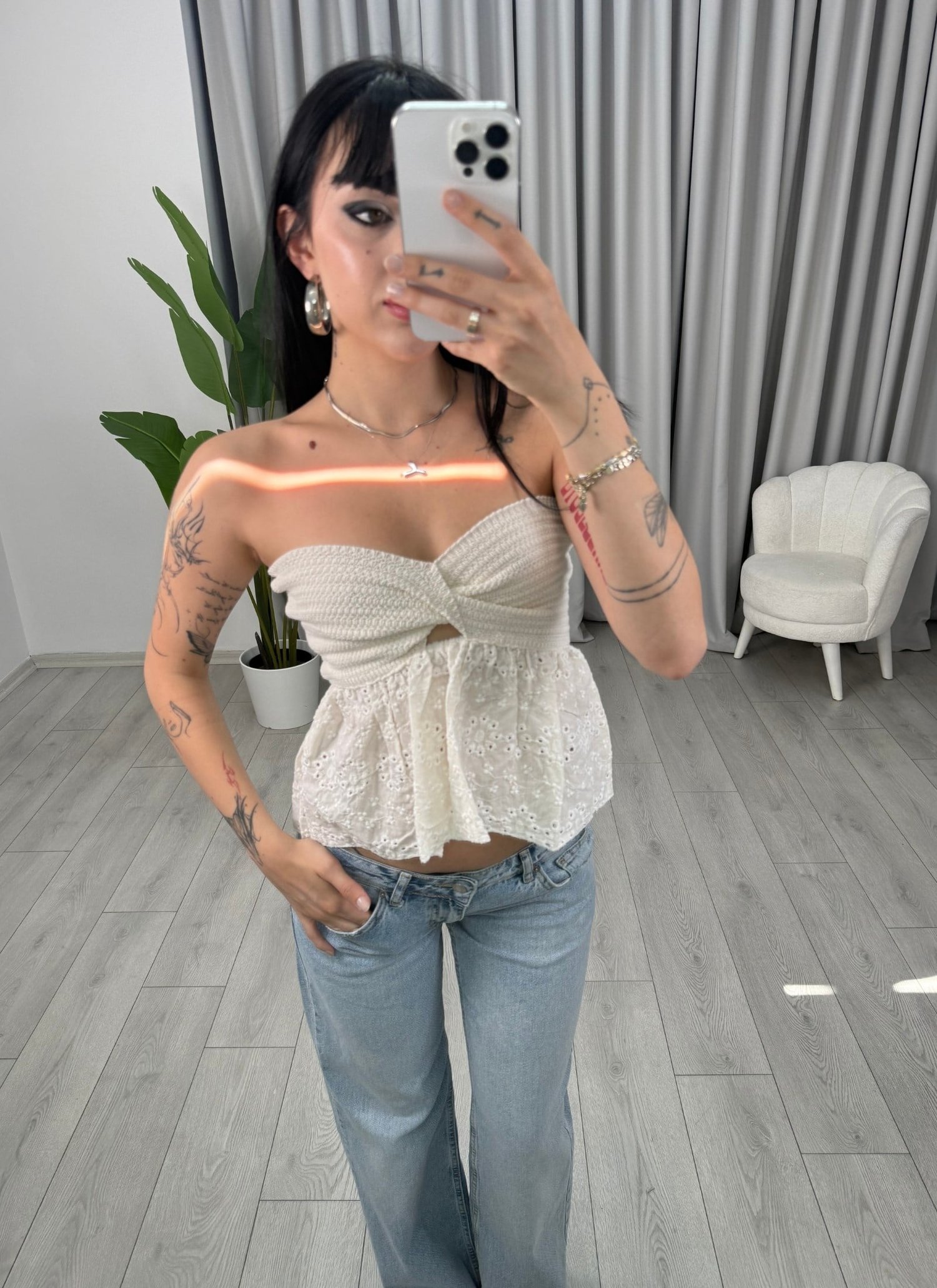 Virelle Bluz Beyaz